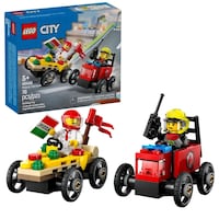 LEGO® City Pizza vs Fire Truck Race Car Pack - 60458, 70-pcs, Ages 5+ Composite_or_Mixed