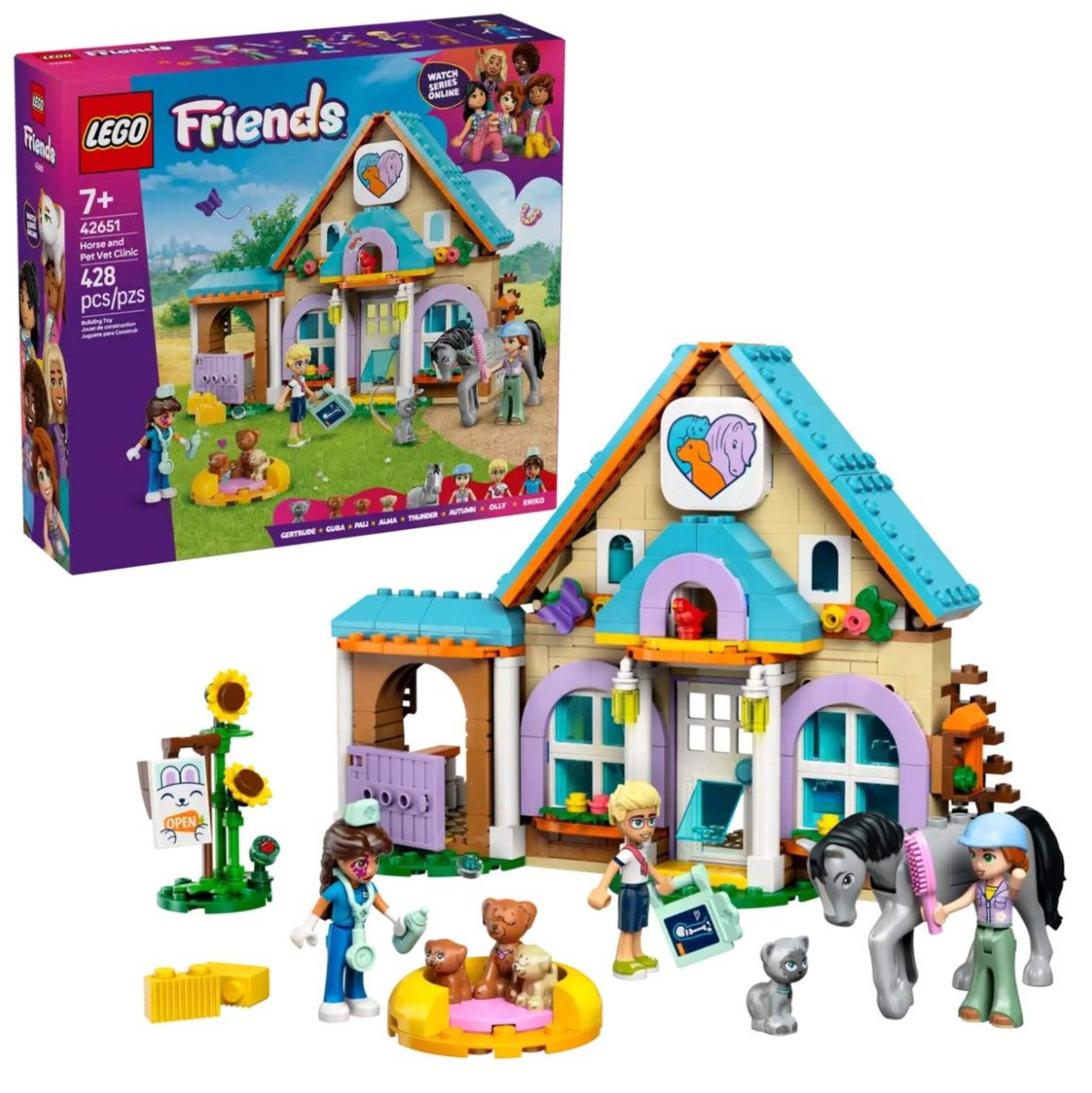 LEGO® Friends Horse and Pet Vet Clinic Set - 42651, 428-pcs, Ages 7+ Composite_or_Mixed