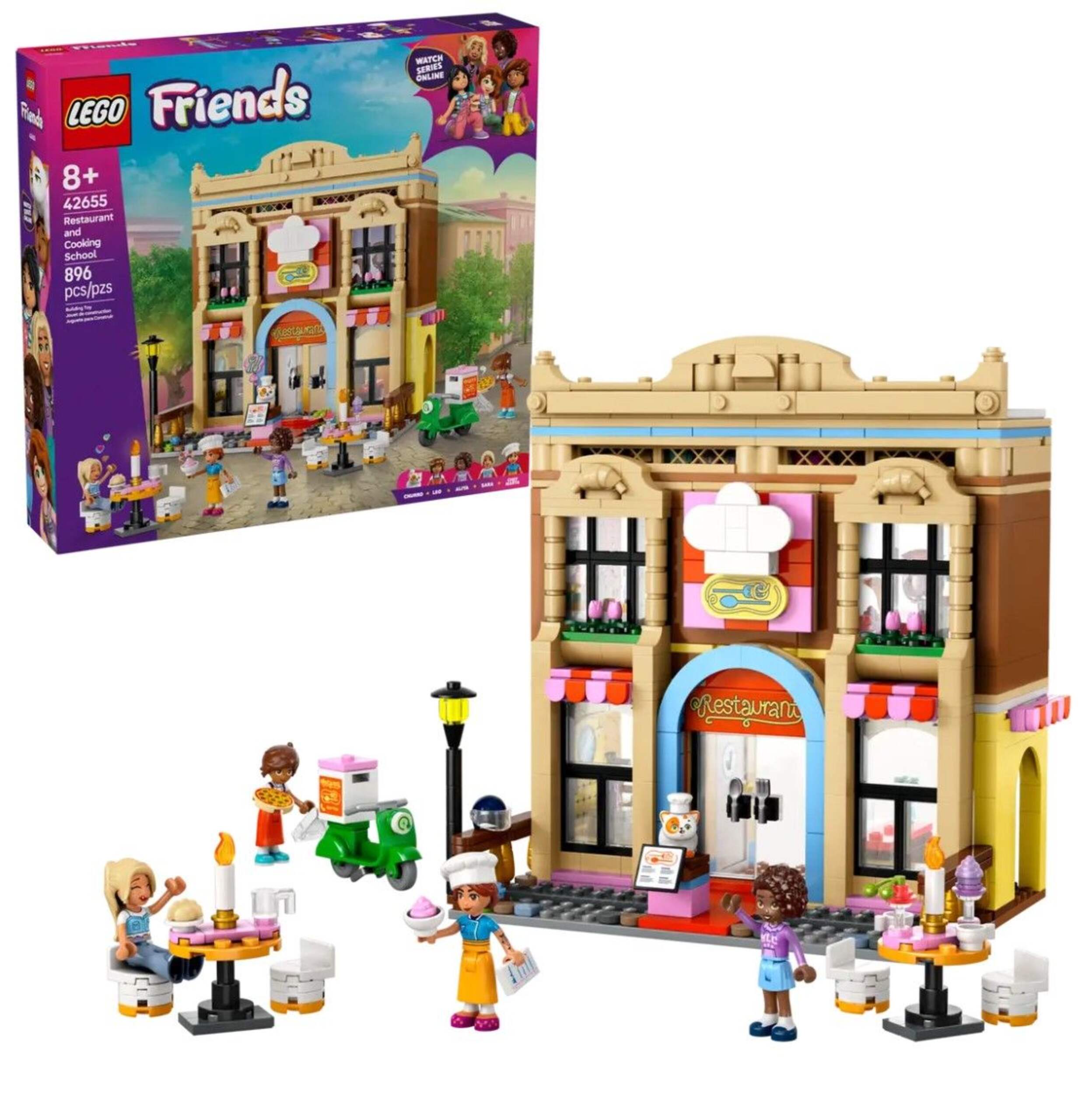 LEGO® Friends Restaurant and Cooking School Set - 42655, 896-pcs, Ages 8+ Composite_or_Mixed