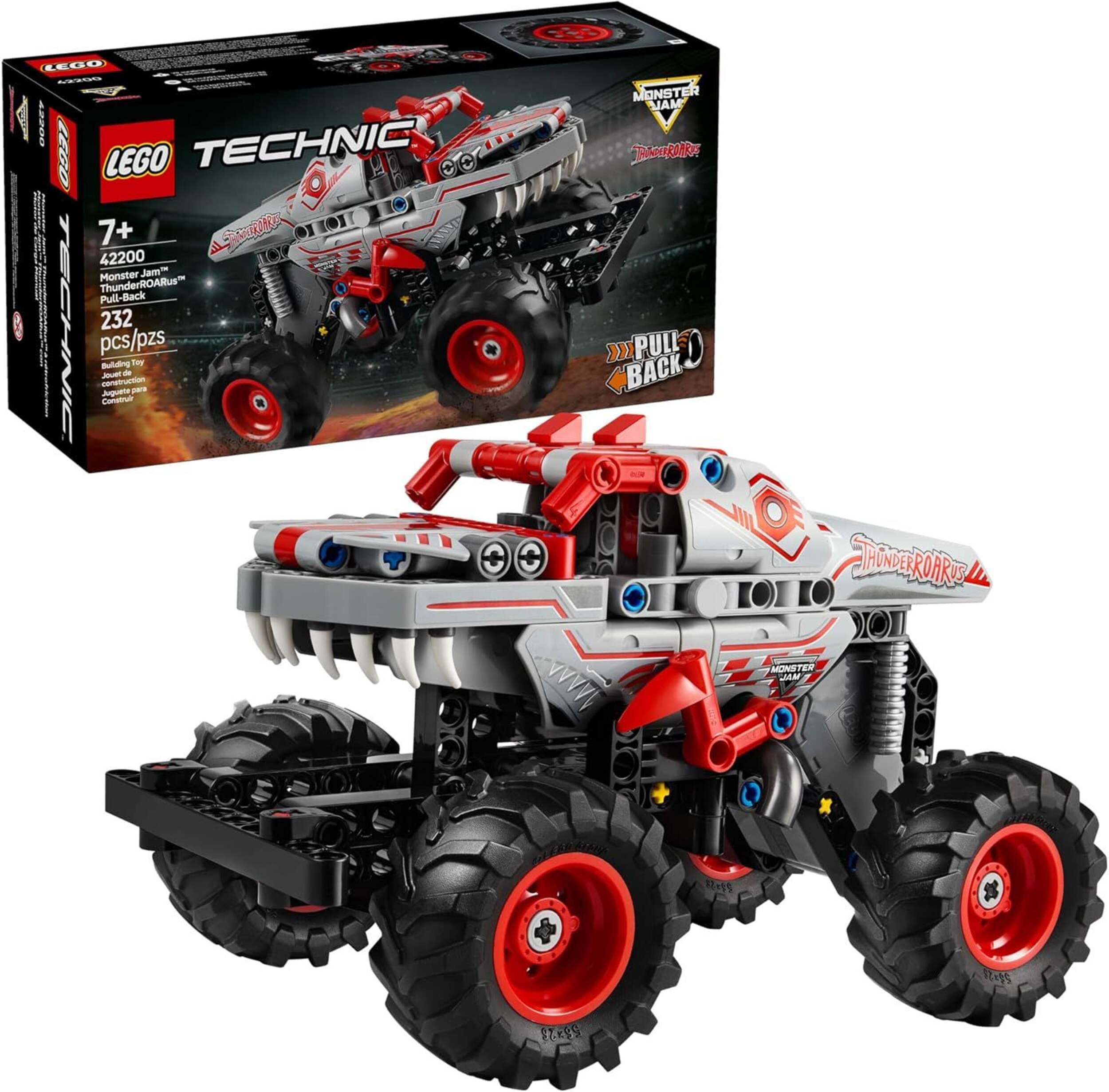 LEGO® Technic Monster Jam™ ThunderROARus™ Pull-Back - 42200, 232-pcs, Ages 7+ Composite_or_Mixed