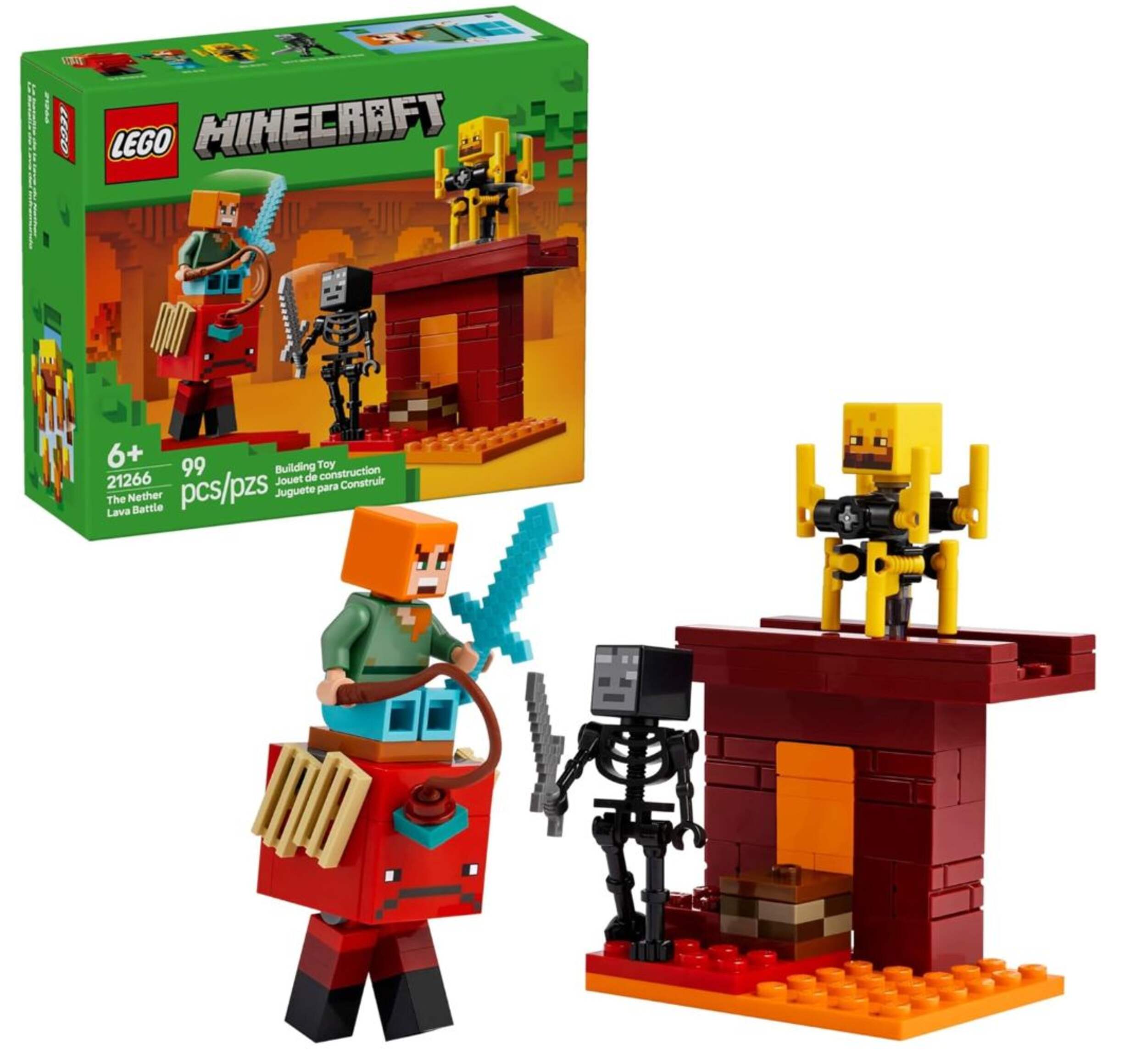 LEGO® Minecraft The Nether Lava Battle - 21266, 99-pcs, Ages 6+ Composite_or_Mixed