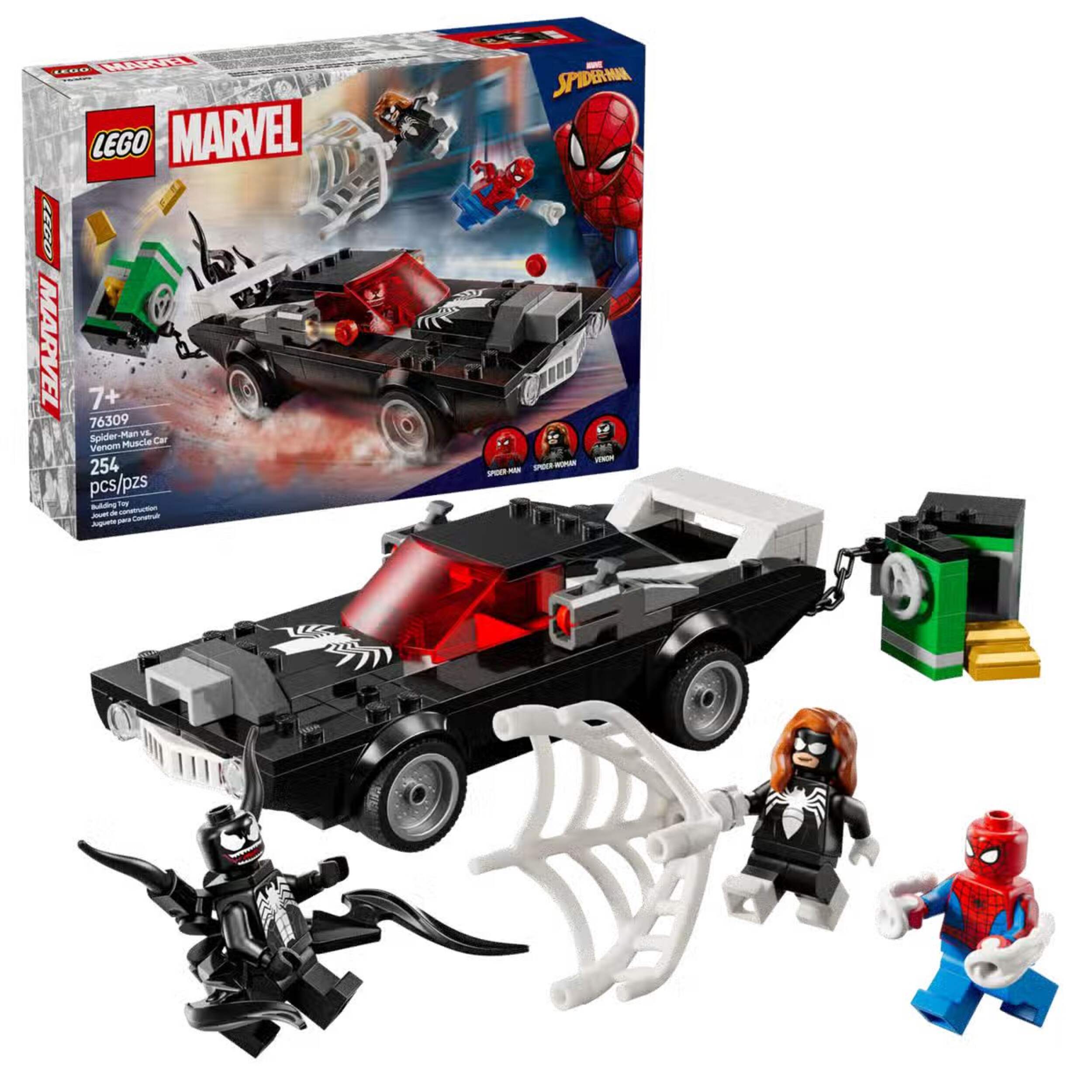LEGO Marvel, Spider-Man contre la puissante voiture de Venom, 76309 Composite_or_Mixed