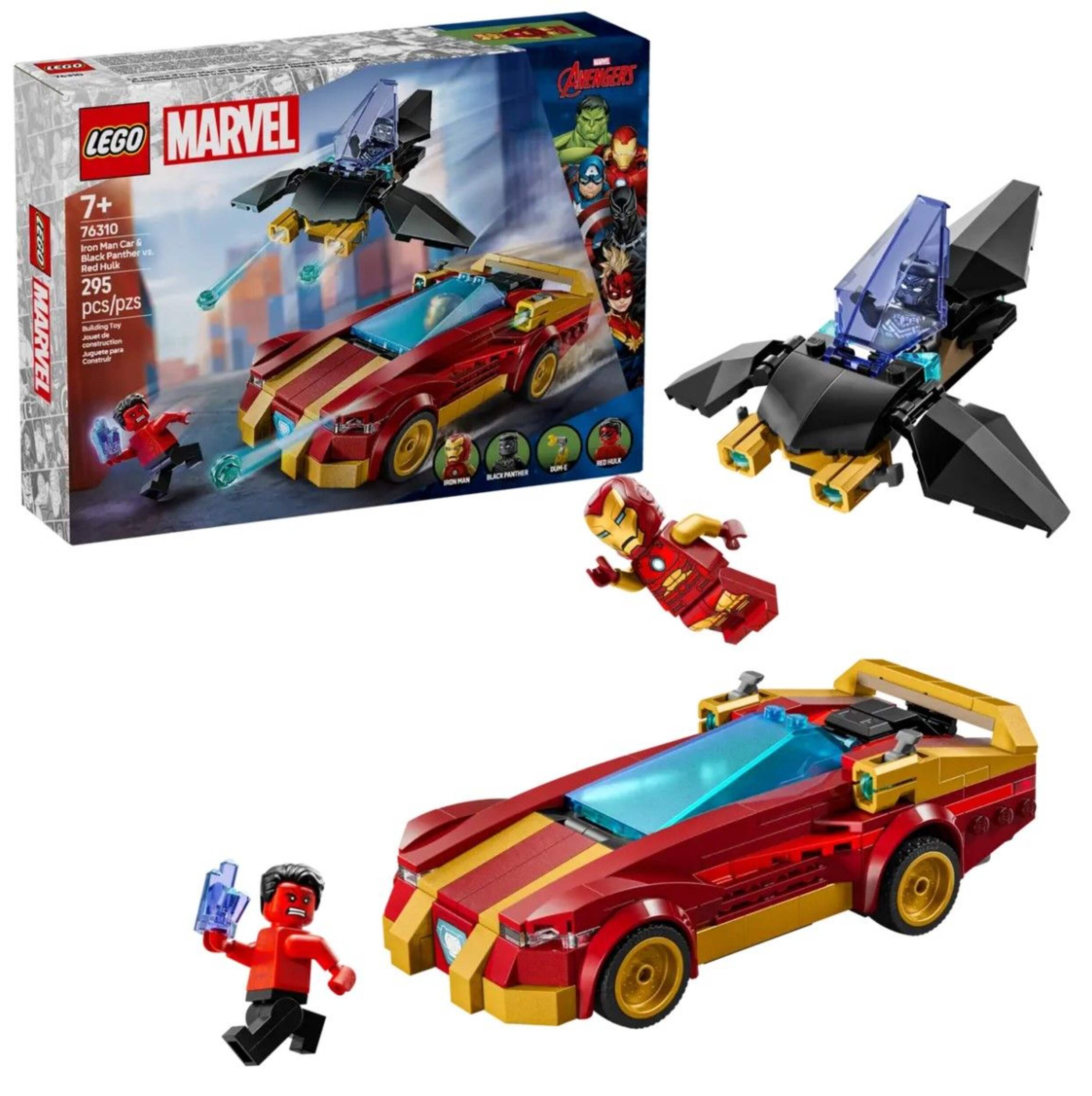 LEGO® Marvel Iron Man & Black Panther vs. Red Hulk - 76310, 295-pcs, Ages 7+ Composite_or_Mixed