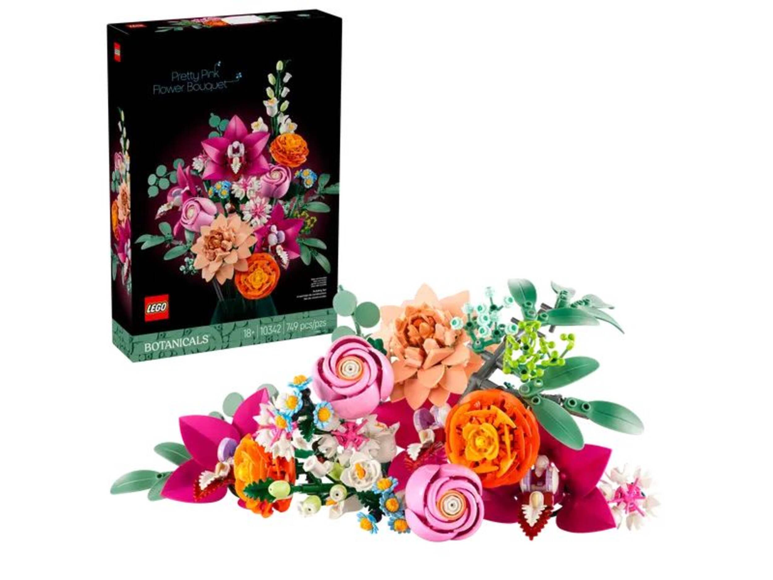 LEGO® Botanicals Pretty Pink Flower Bouquet - 10342, 749-pcs, Ages 18+ Composite_or_Mixed