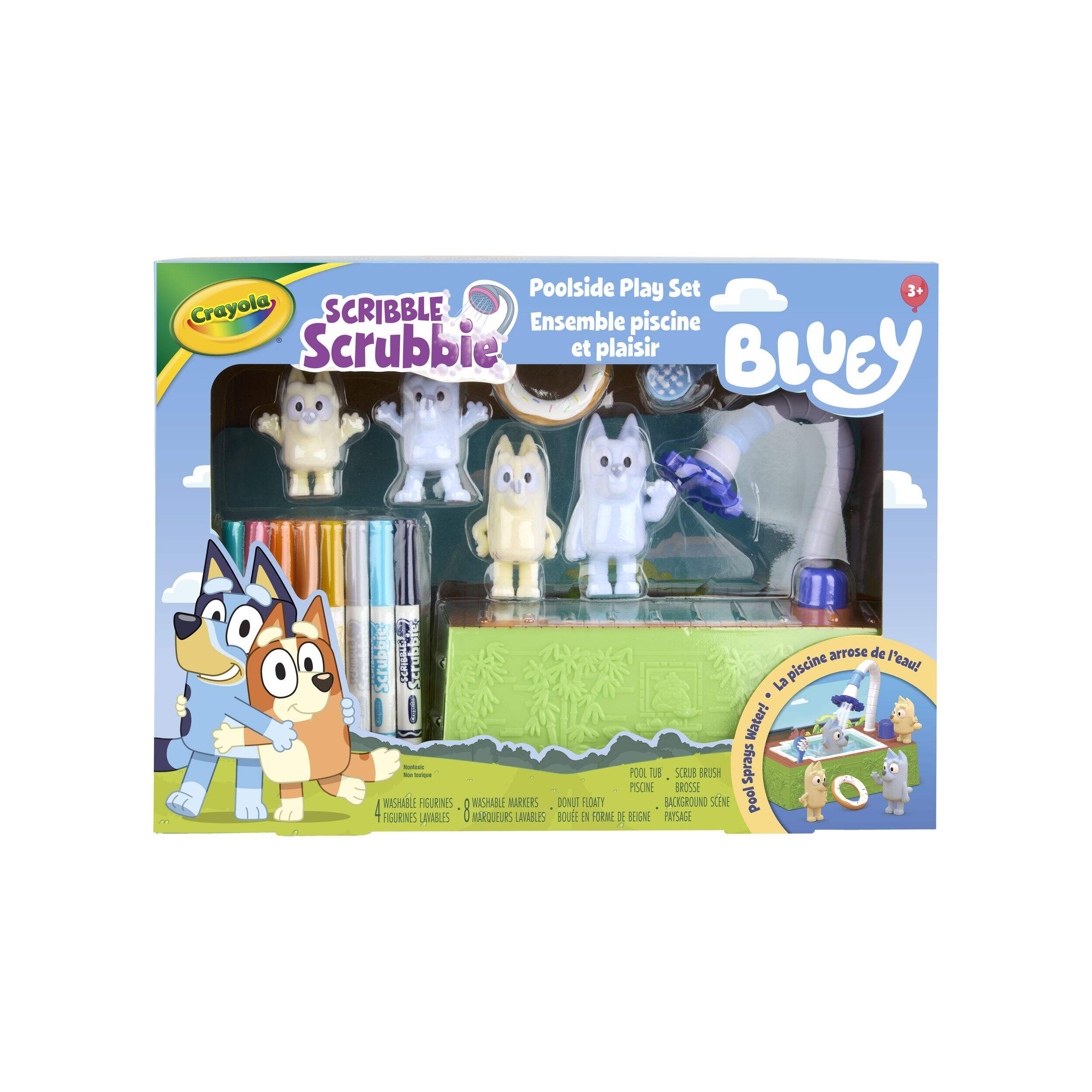Crayola Bluey Scribble Scrubbie Poolside Playset, 4-pc Front_Flat