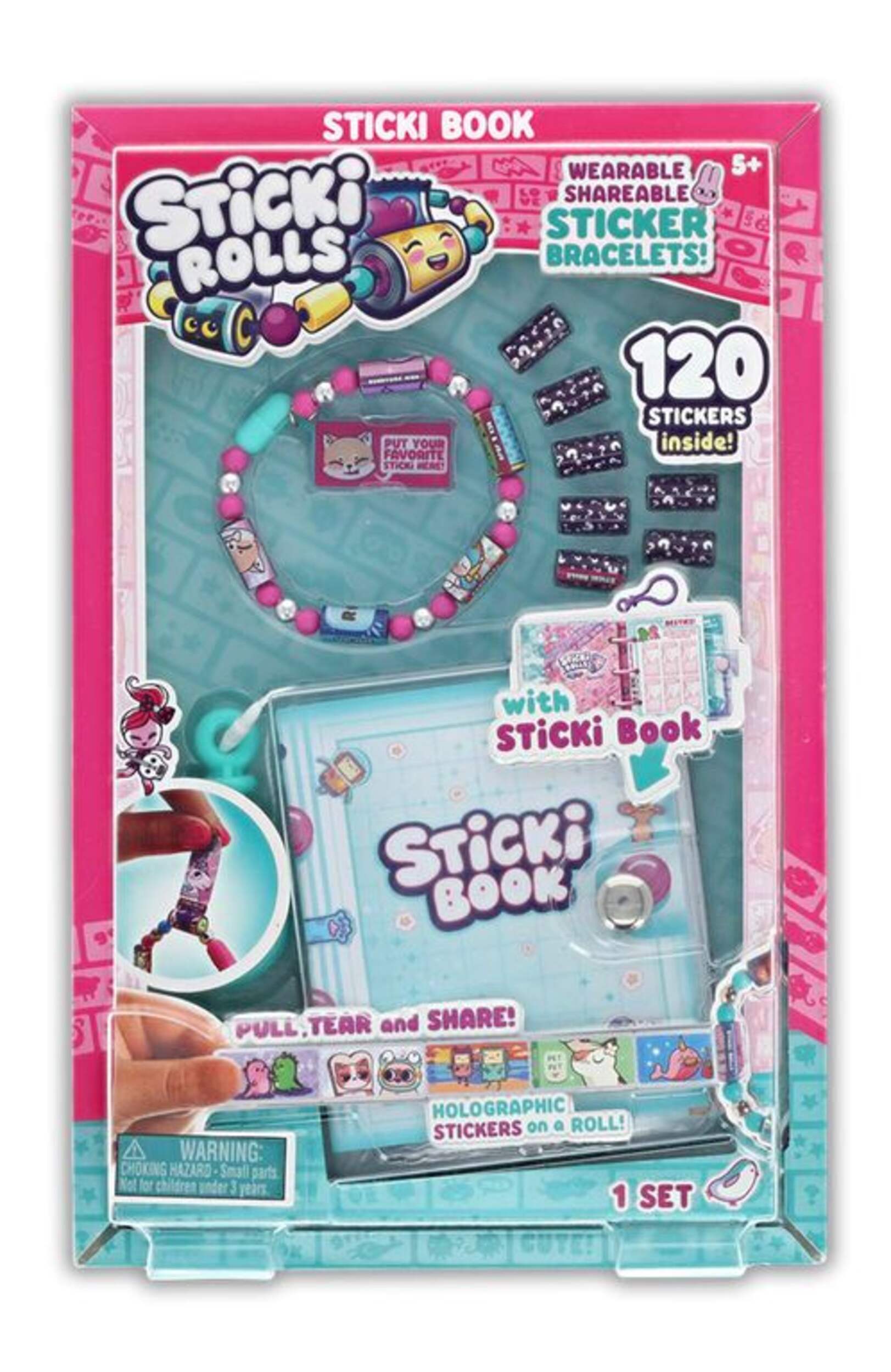 Sticki Rolls Sticker Book and Bracelet Pack for Ages 5+ Front_Flat