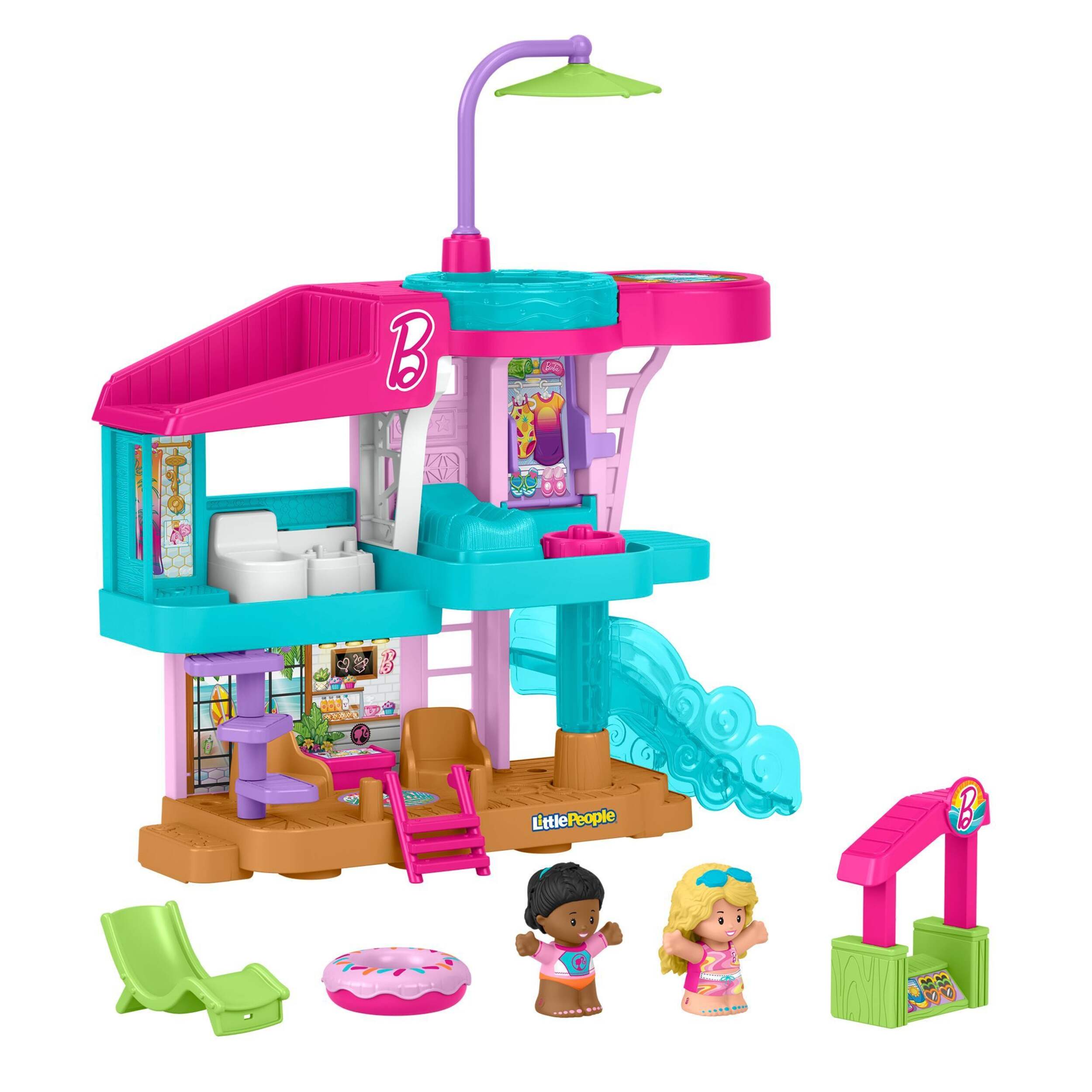 Fisher Price Little People Barbie Beach House Front_Angled_Right