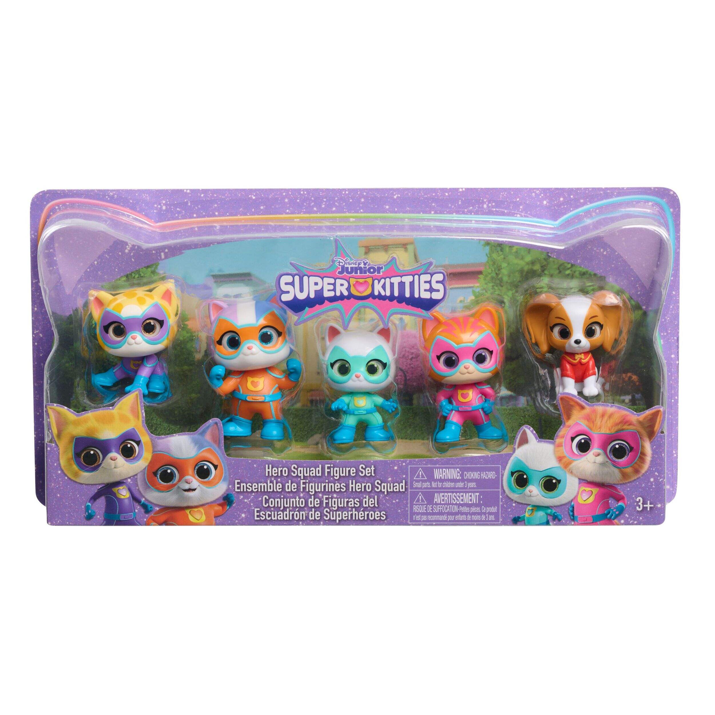 Disney SuperKitties Collectible Hero Squad Figure Set Front_Elevated