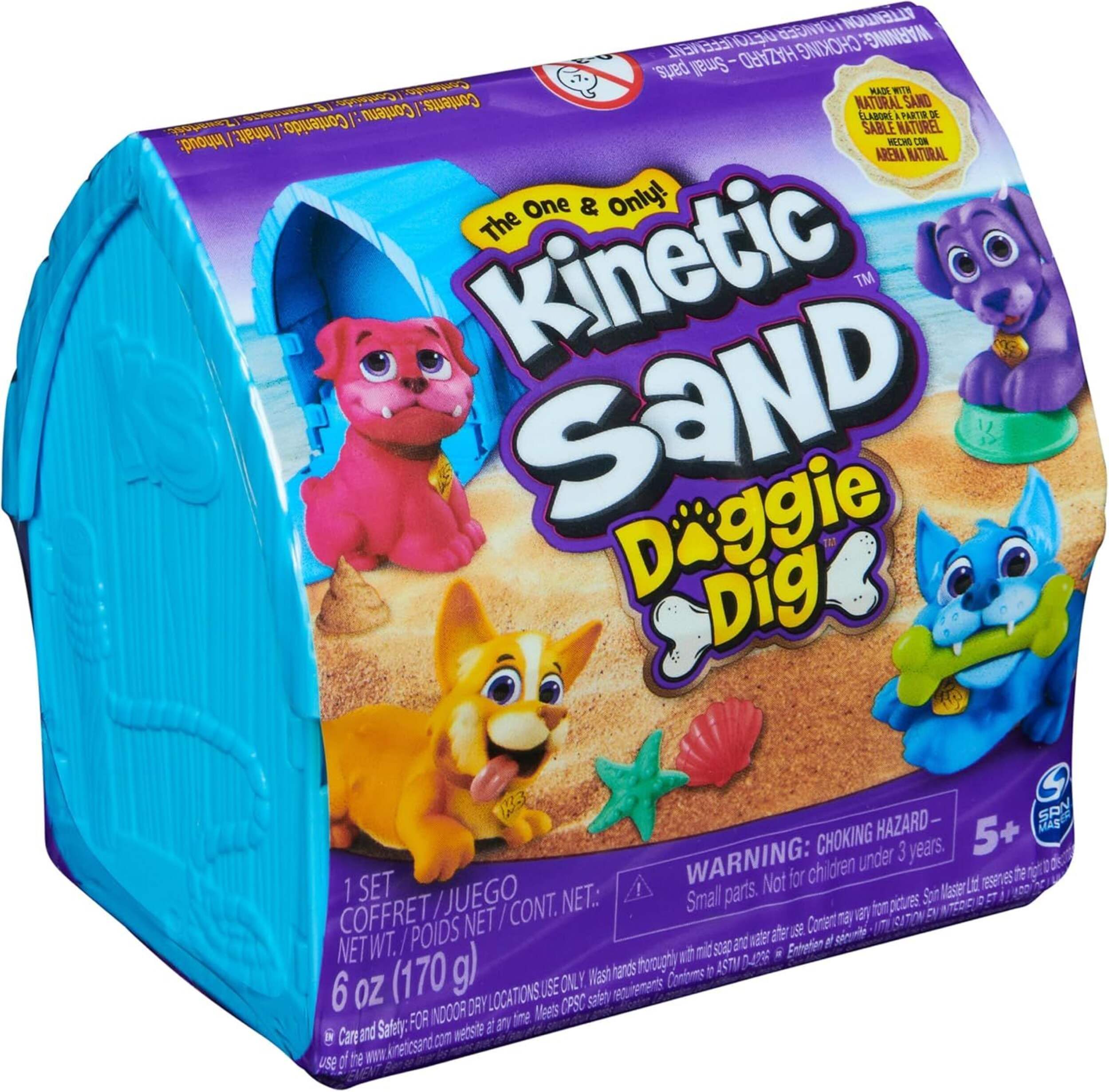 Kinetic Sand Doggie Dig with Surprise Multipurpose Dog Tool, Ages 3+ Front_Angled_Right