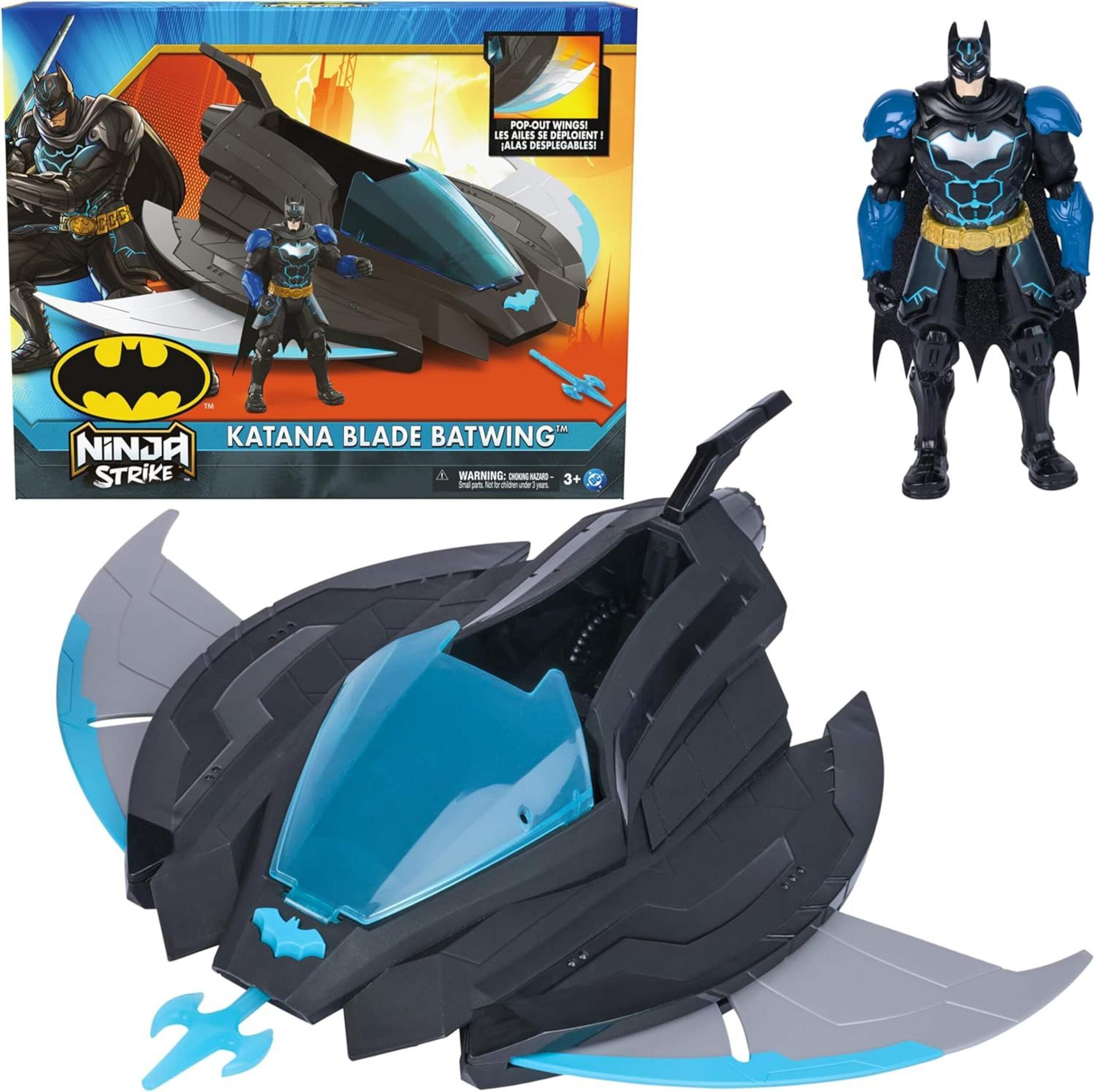 DC Batman Ninja Srike Katana Blade Batwing and 6-in Action Figure, Ages 3+ Composite_or_Mixed