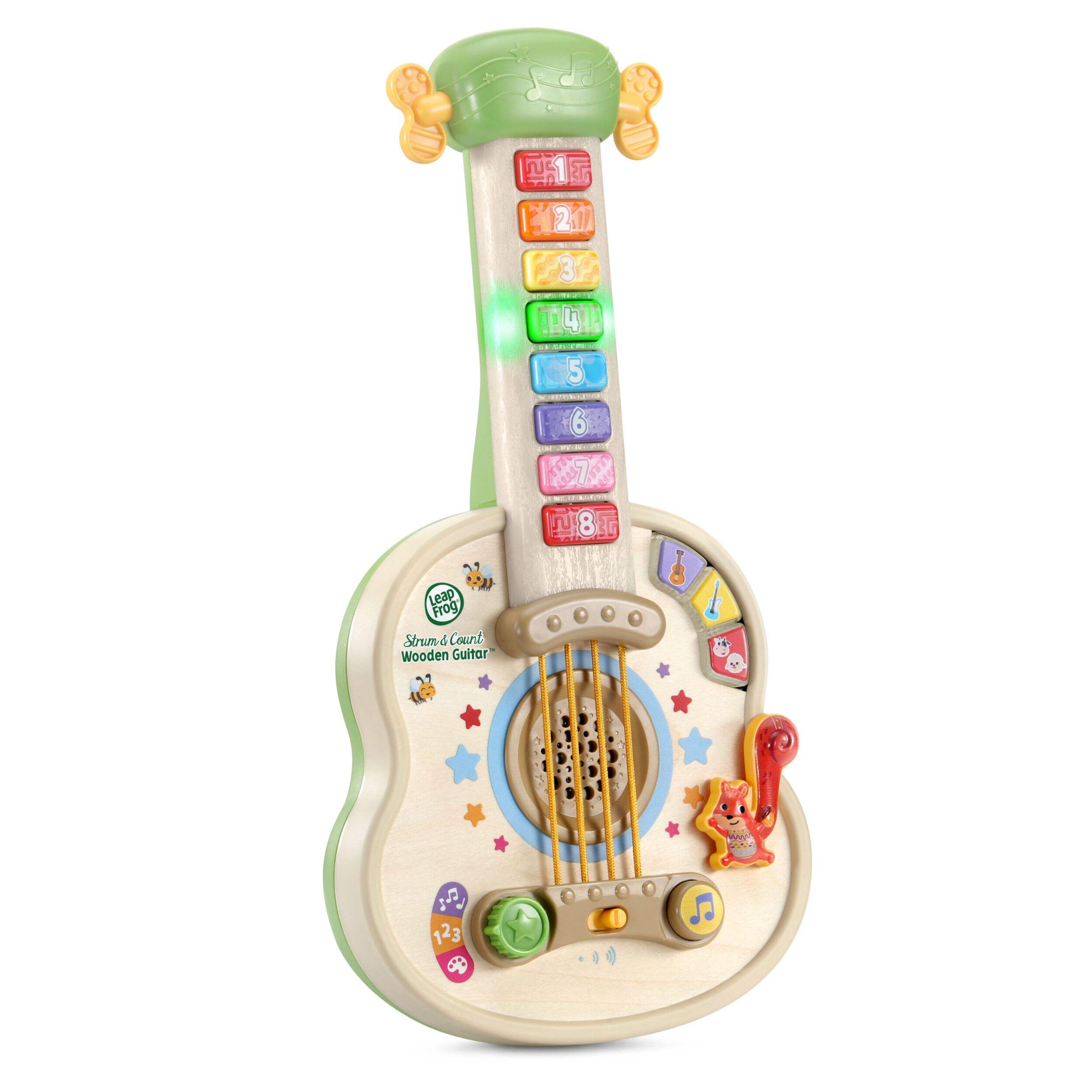 LeapFrog Strum and Count Wooden Guitar, English Front_Angled_Right
