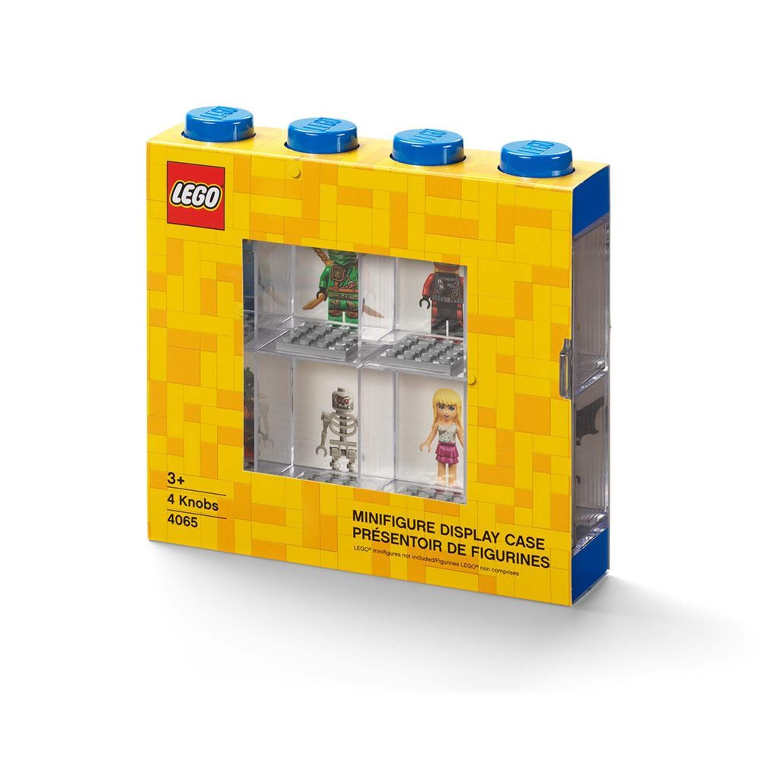 LEGO Minifigure 8-Figure Blue Display Case for Ages 5+ Front_Angled_Left