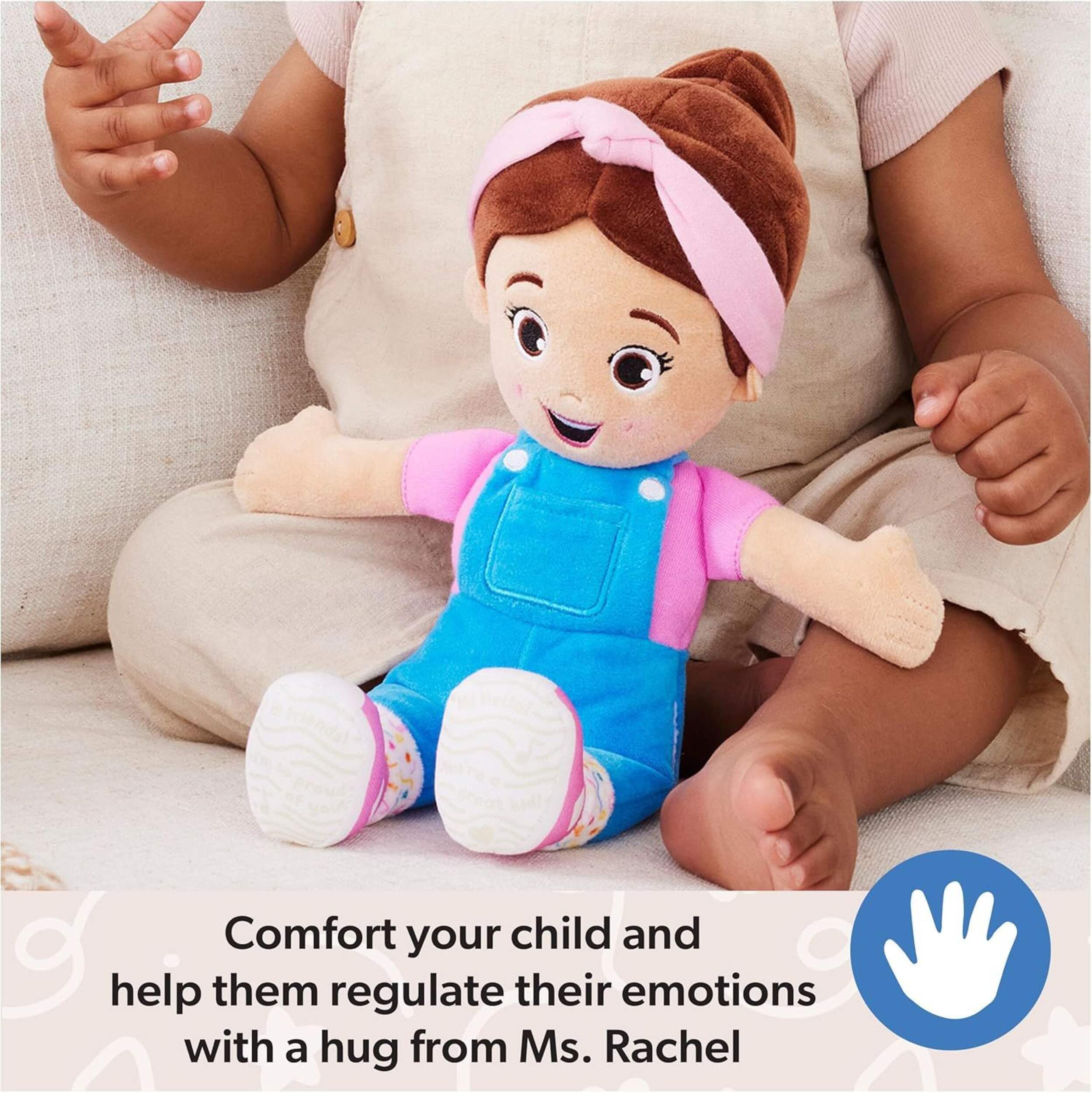 Ms. Rachel Cuddle & Comfort Doll 11-in Premium Plush, Ages 6 Months to 3+ Front_Angled_Left