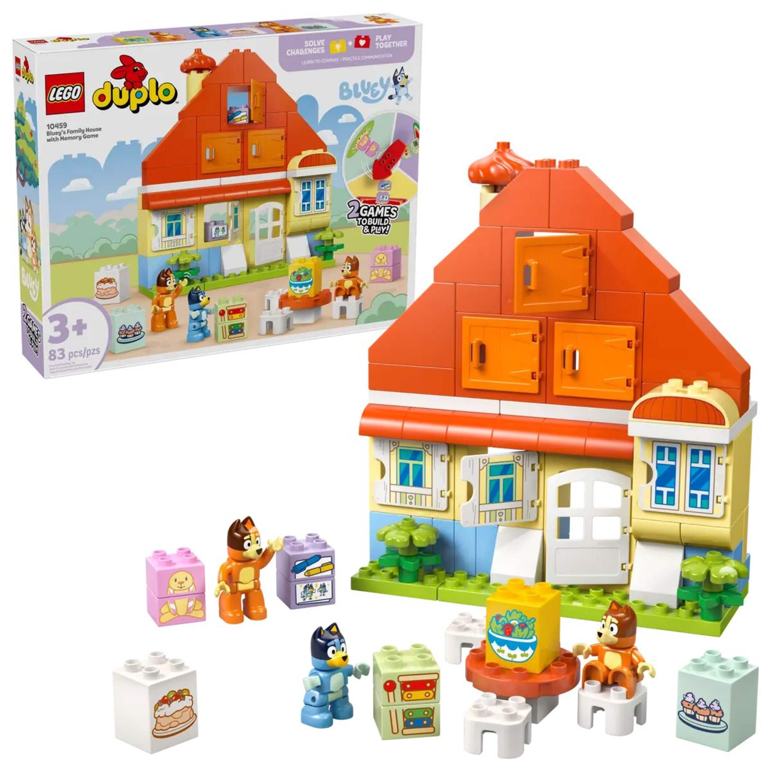LEGO® Duplo Bluey's Family House with Memory Game - 10459, 83-pcs, Ages 3+ Composite_or_Mixed