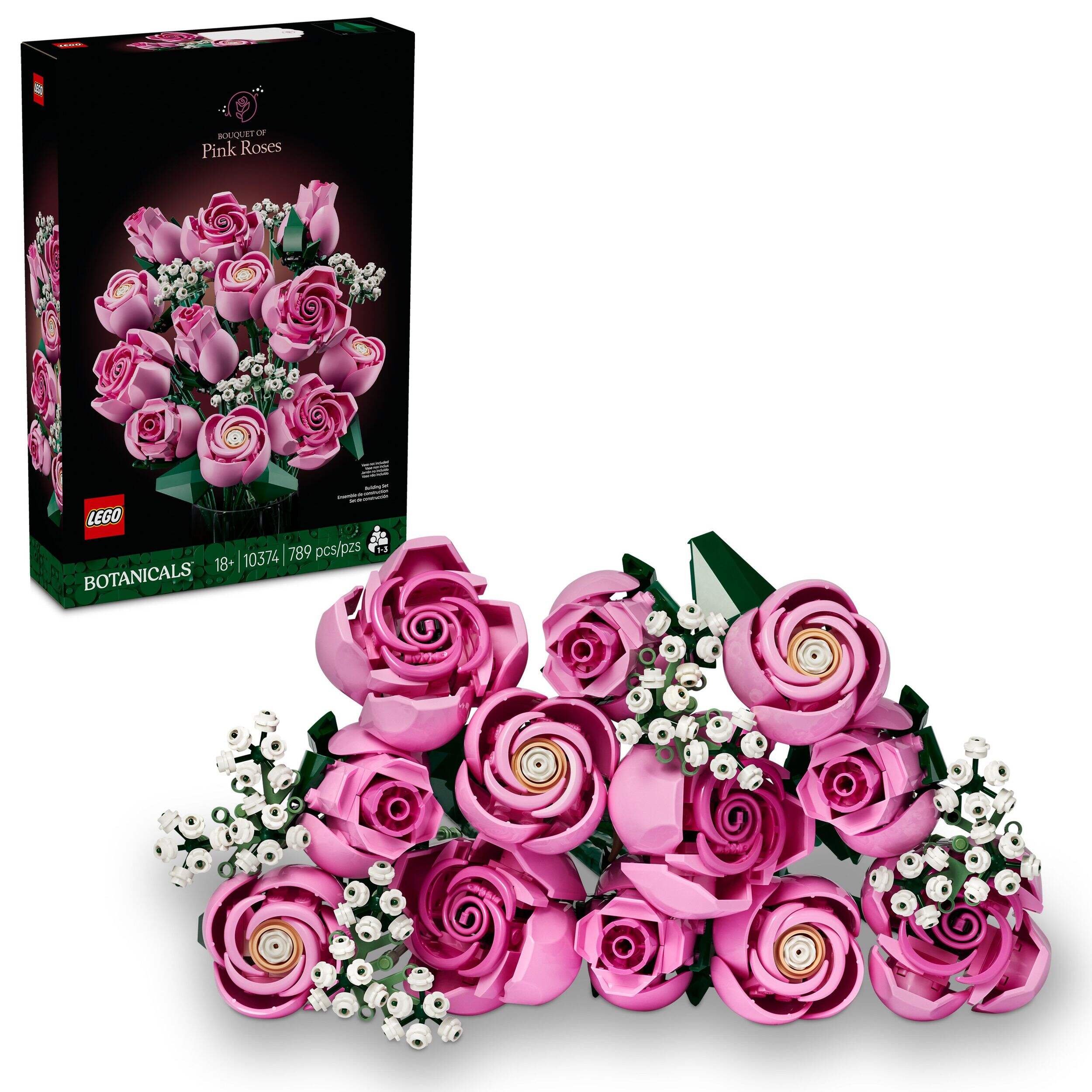 LEGO® Botanicals Bouquet of Pink Roses - 10374, 789-pcs, Ages 18+ Composite_or_Mixed