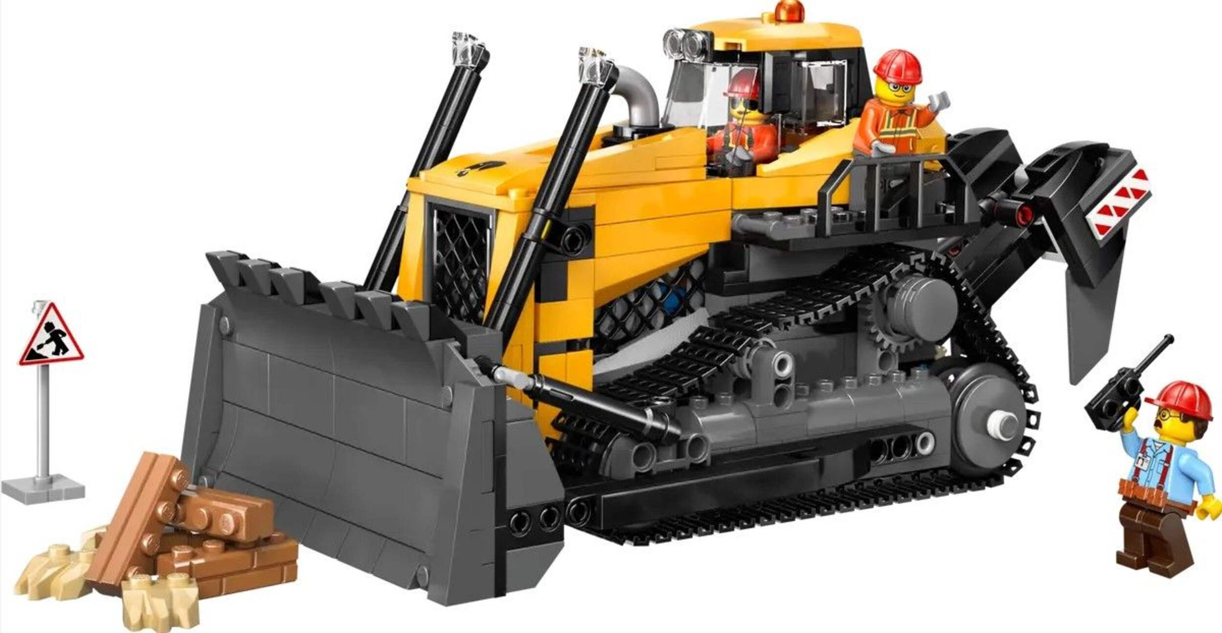 Le bulldozer jaune LEGO City 60466 Front_Angled_Left