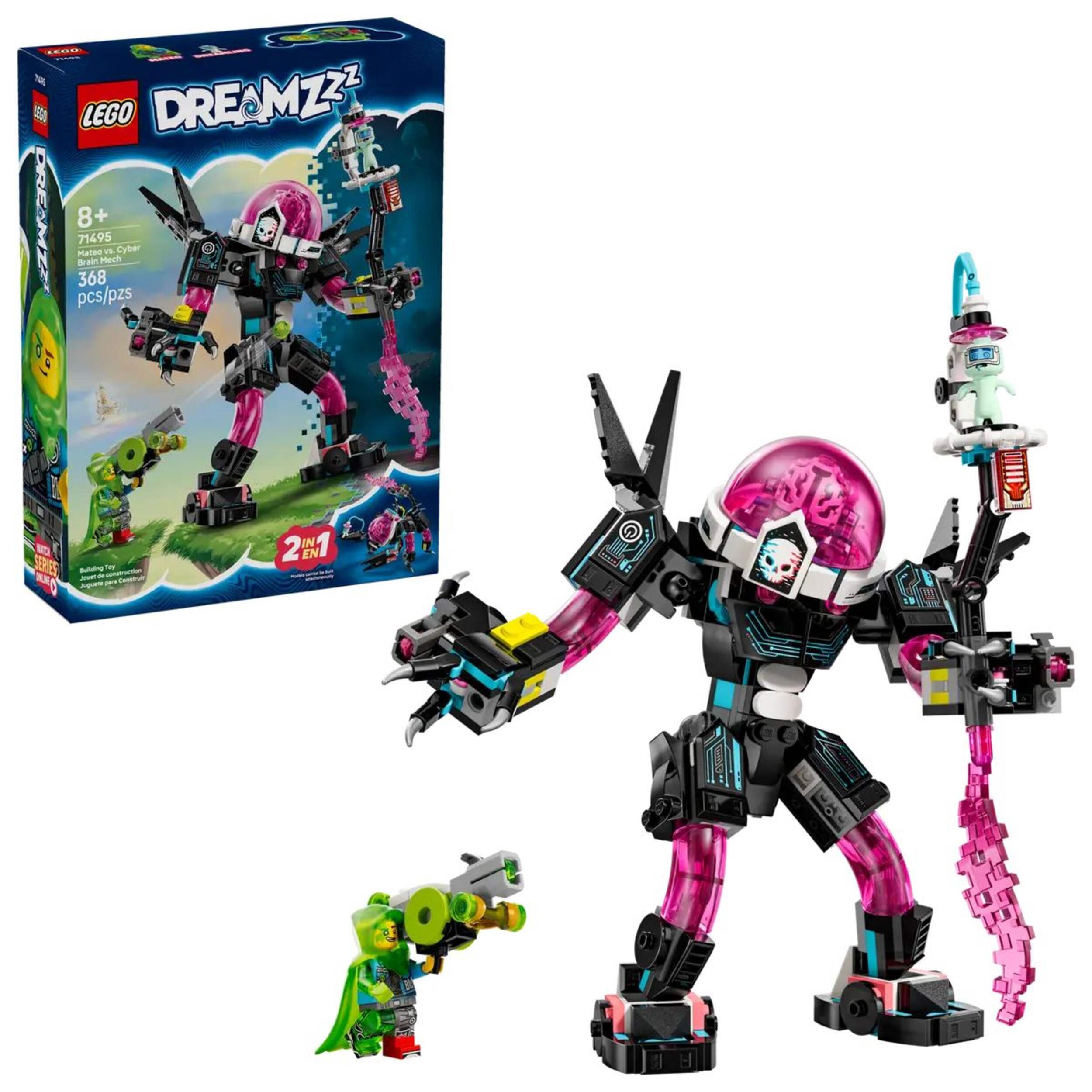 LEGO® DREAMZzz 71495 Mateo vs. Cyber Brain Mech Robot for Ages 8+, 368-pc Composite_or_Mixed