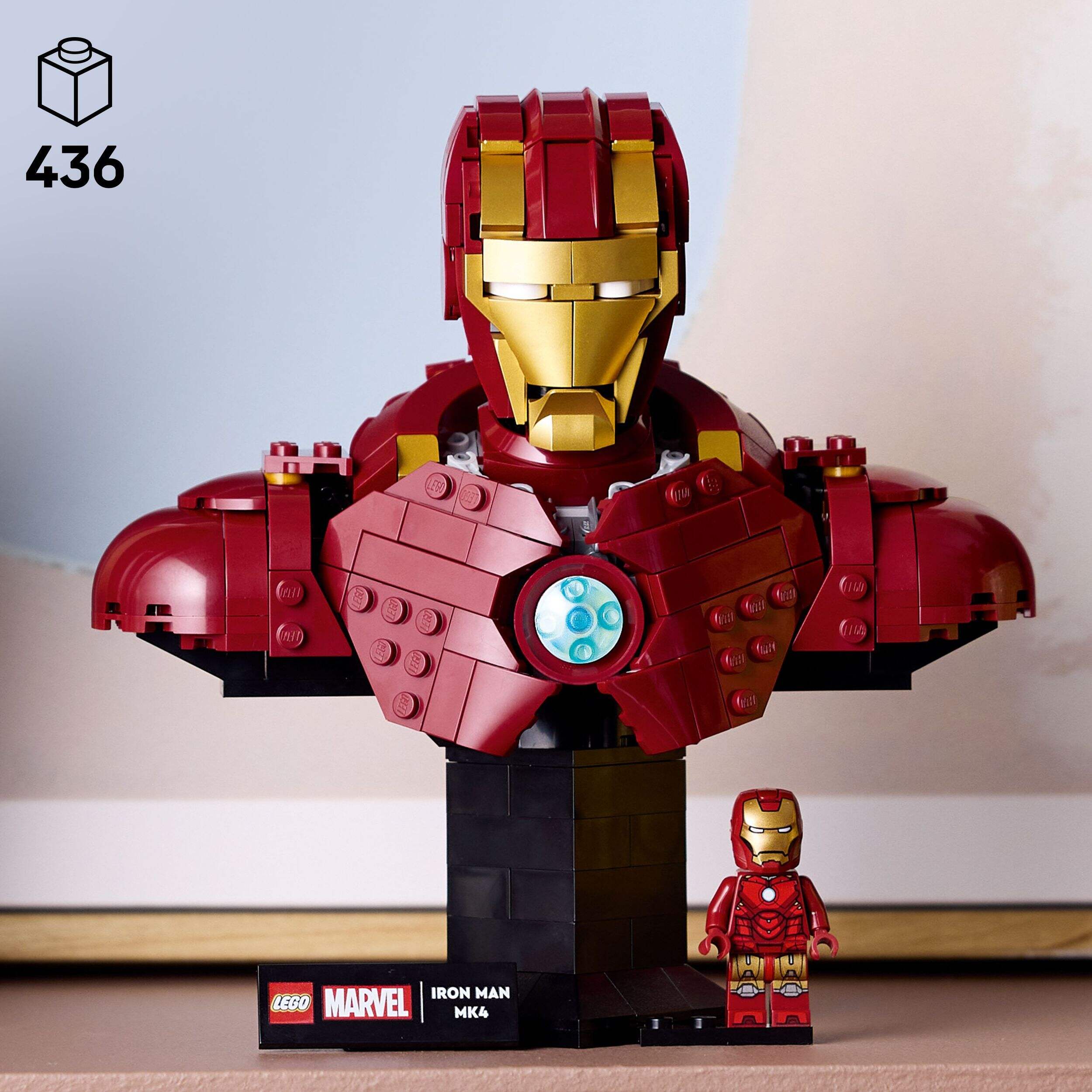 LEGO® Marvel Iron Man MK4 Bust - 76327, 436-pcs, Ages 18+ Front_Flat