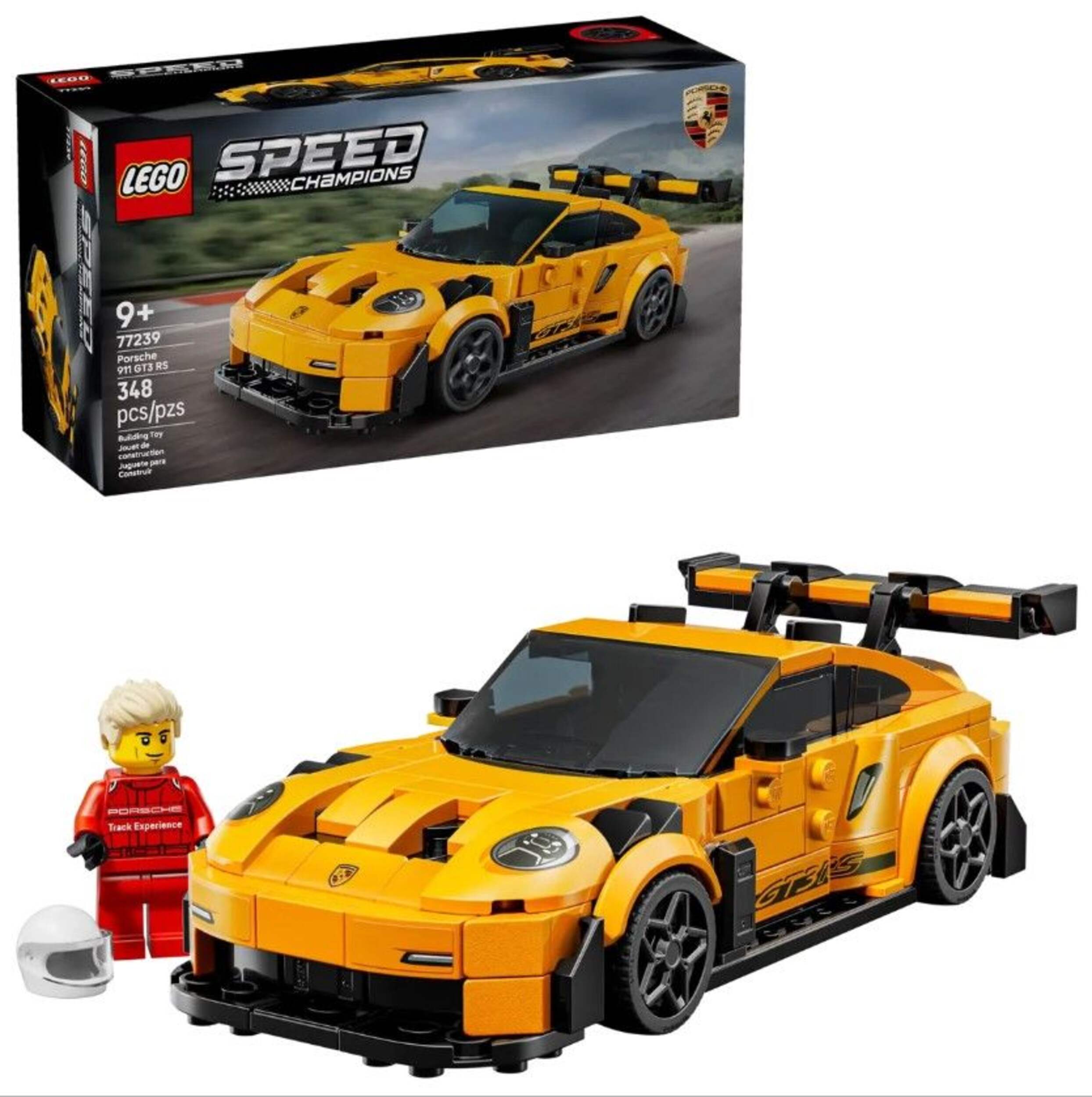 LEGO® Speed Champions Porsche 911 GT3 RS Super Car - 77239, 348-pcs, Ages 9+ Composite_or_Mixed
