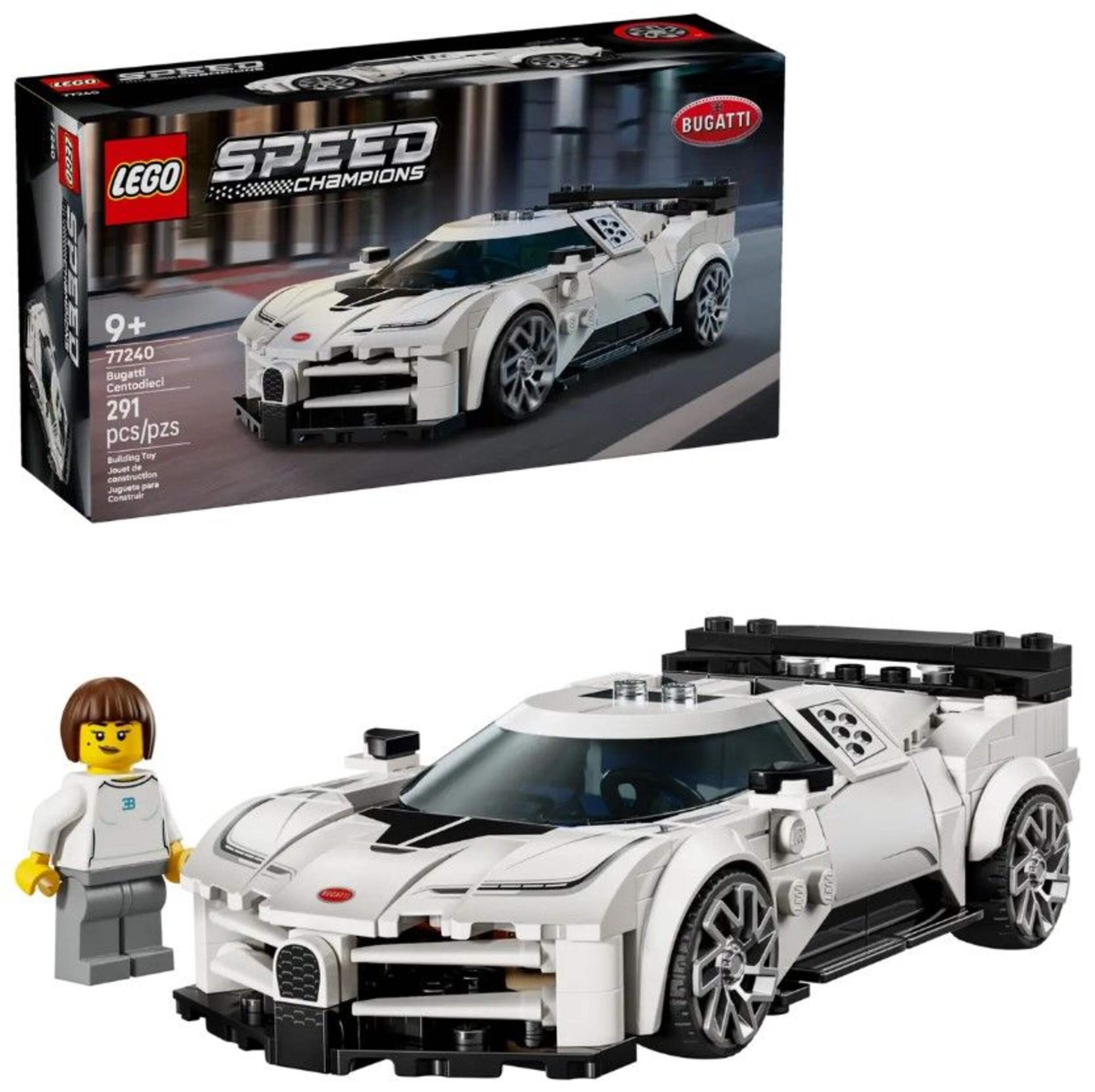 LEGO® Speed Champions Bugatti Centodieci Hyper Sports Car - 77240, 291-pcs, Ages 9+ Composite_or_Mixed