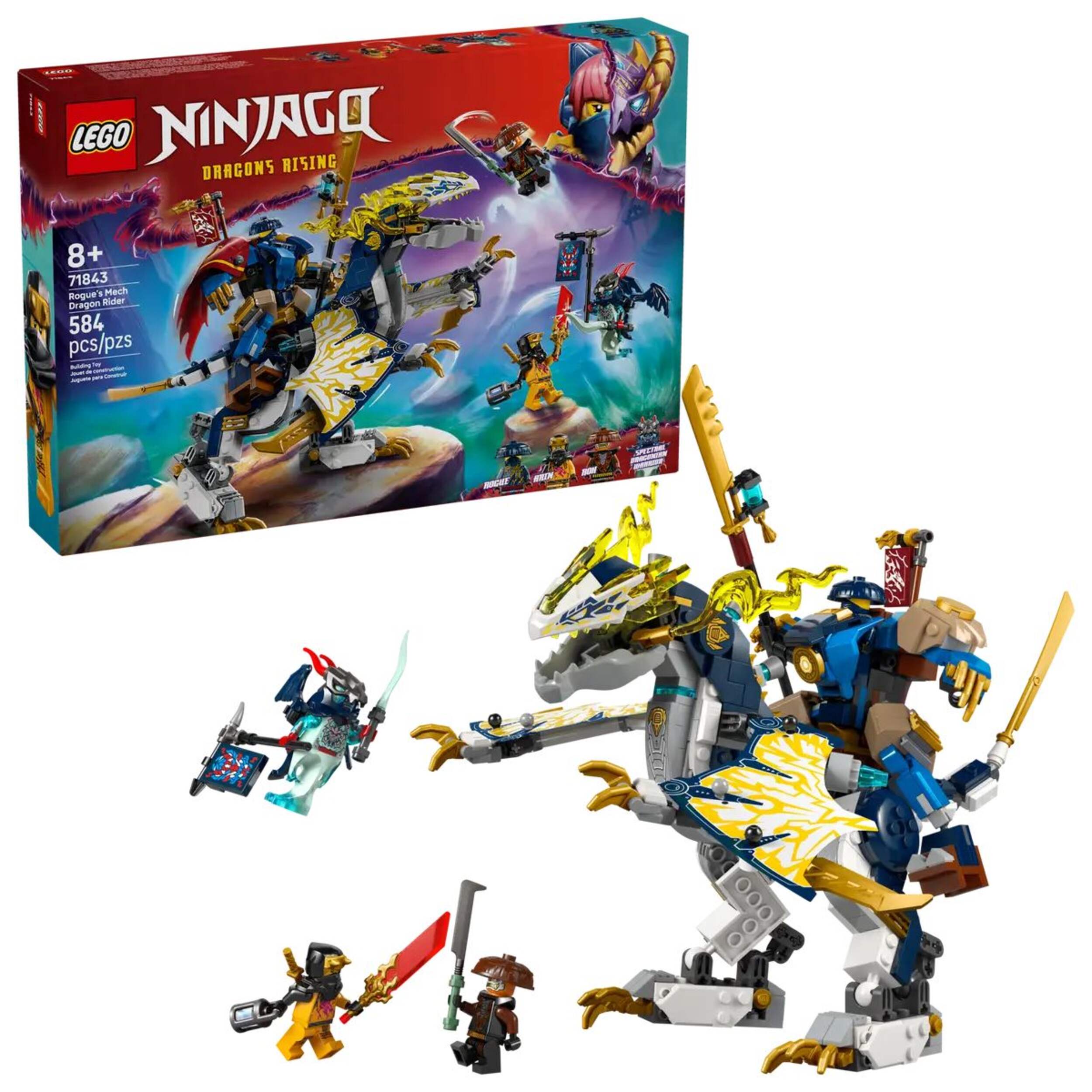LEGO® Ninjago Rogue’s Mech Dragon Rider - 71843, 584-pcs, Ages 8+ Composite_or_Mixed