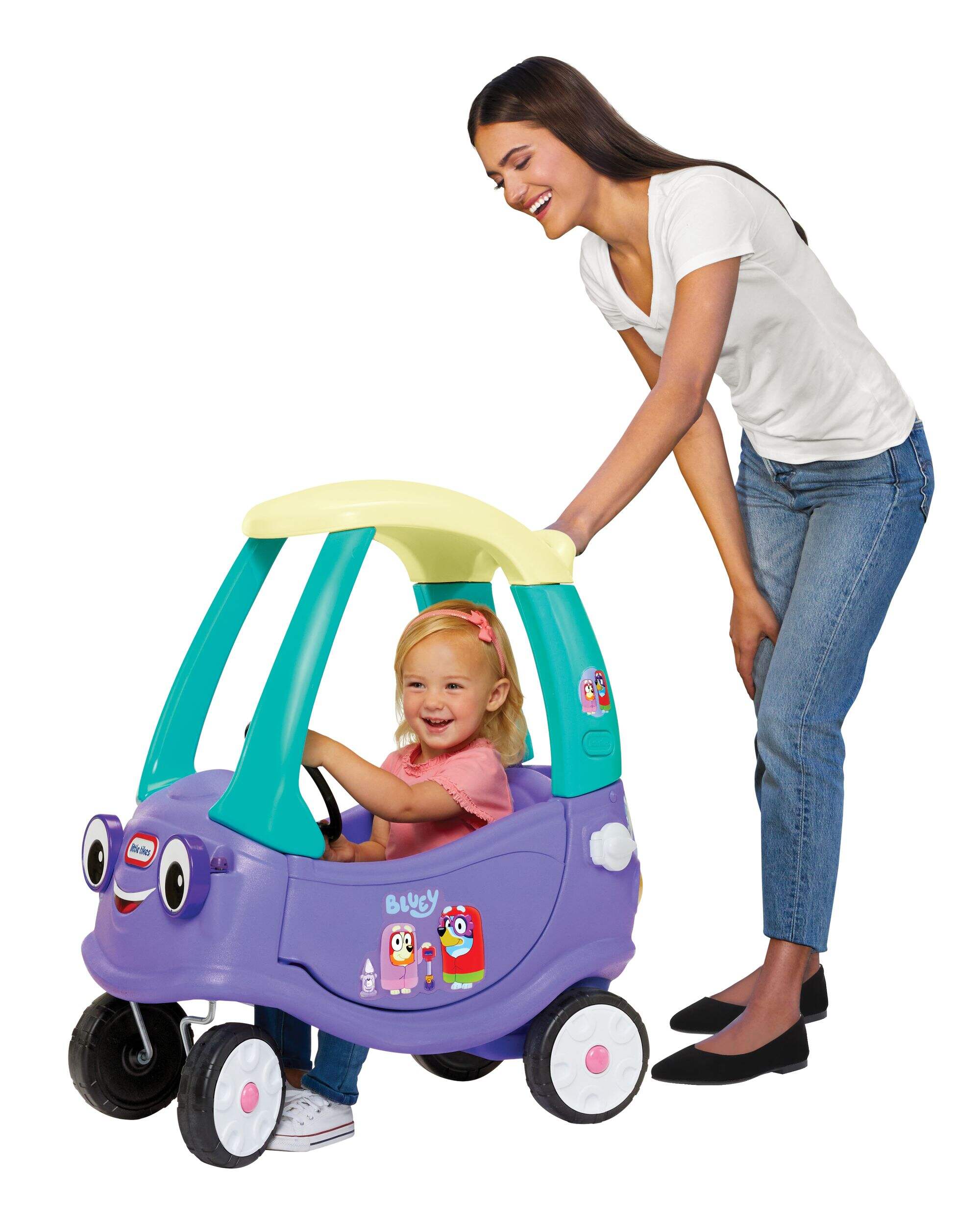 Jouet porteur interactif de forme coupée Little Tikes Bluey Grannies Cozy, 2 accessoires, enfants de 1 an et demi et plus Front_Angled_Left