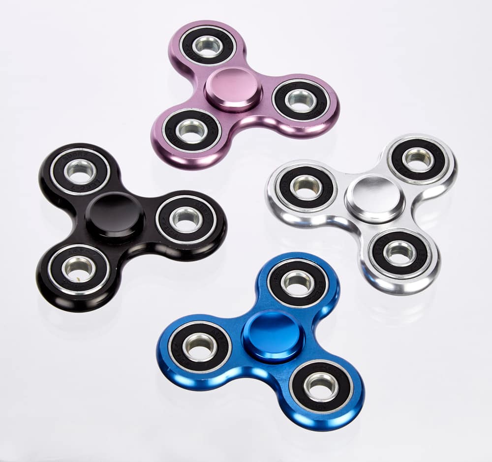Fidget Spinner Tri-Spinner Aluminum Metal Ice Skate 