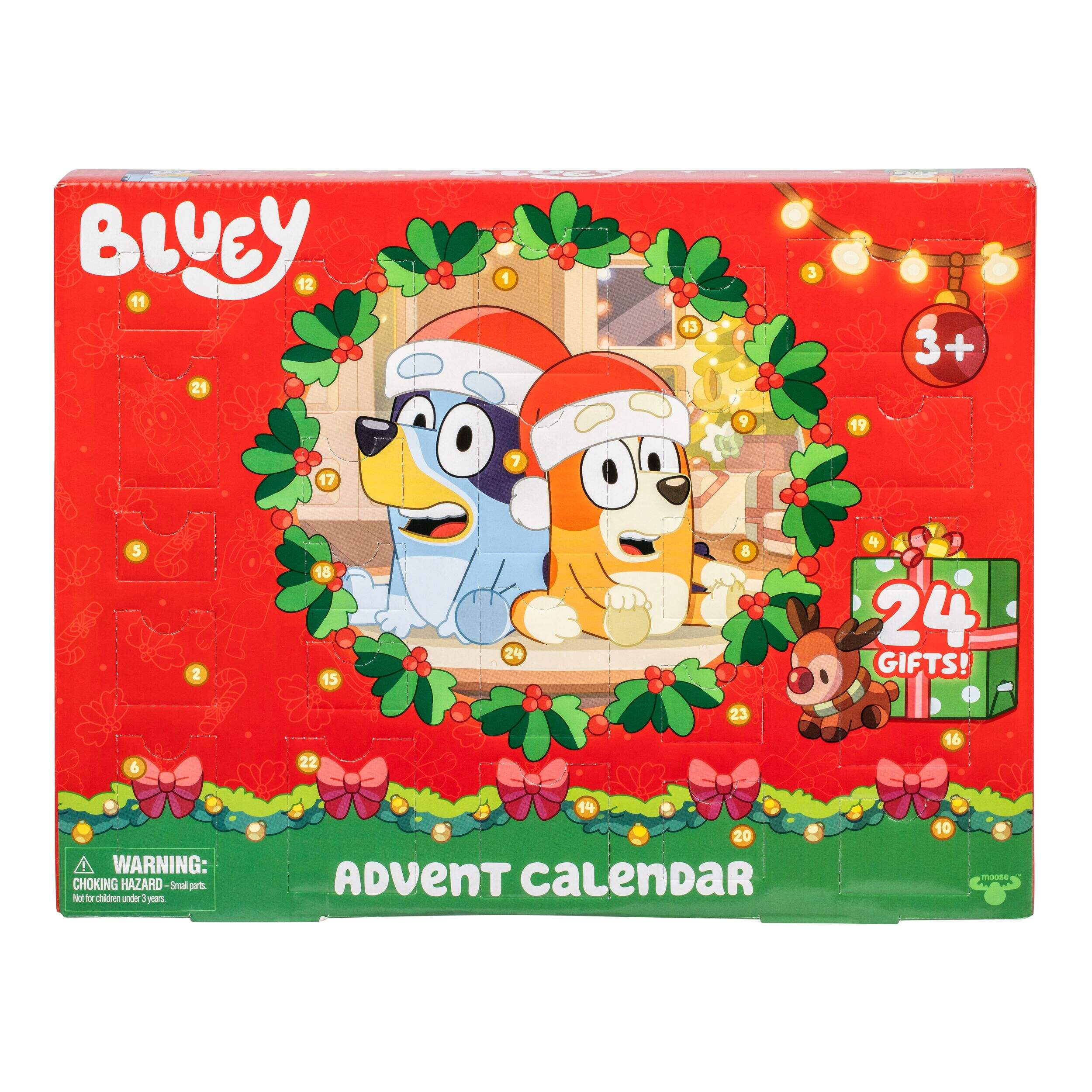 Bluey Officially Licensed Kids' 2025 Advent Calendar Front_Elevated