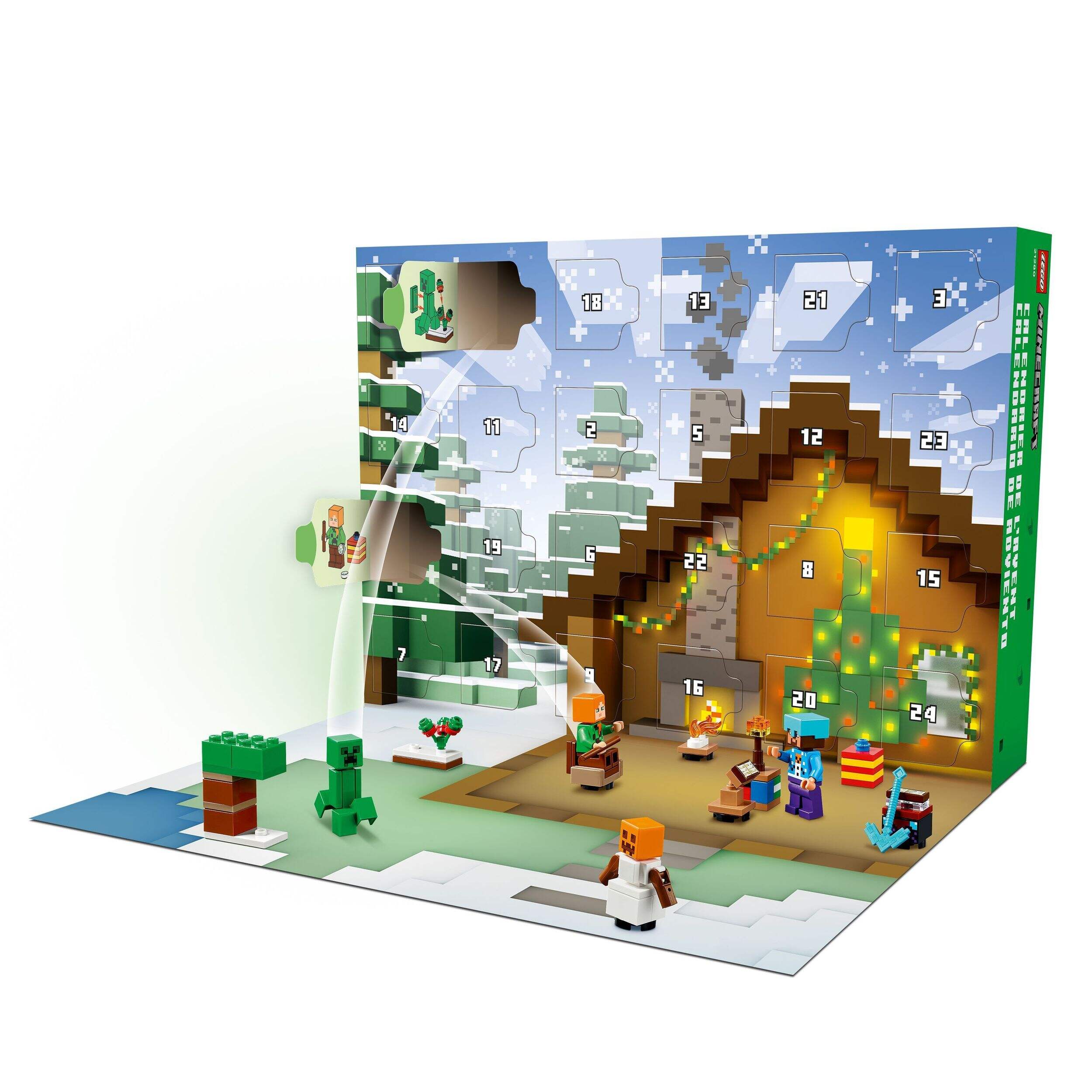 LEGO® Minecraft 2025 Advent Calendar with 24 Surprises Front_Angled_Left