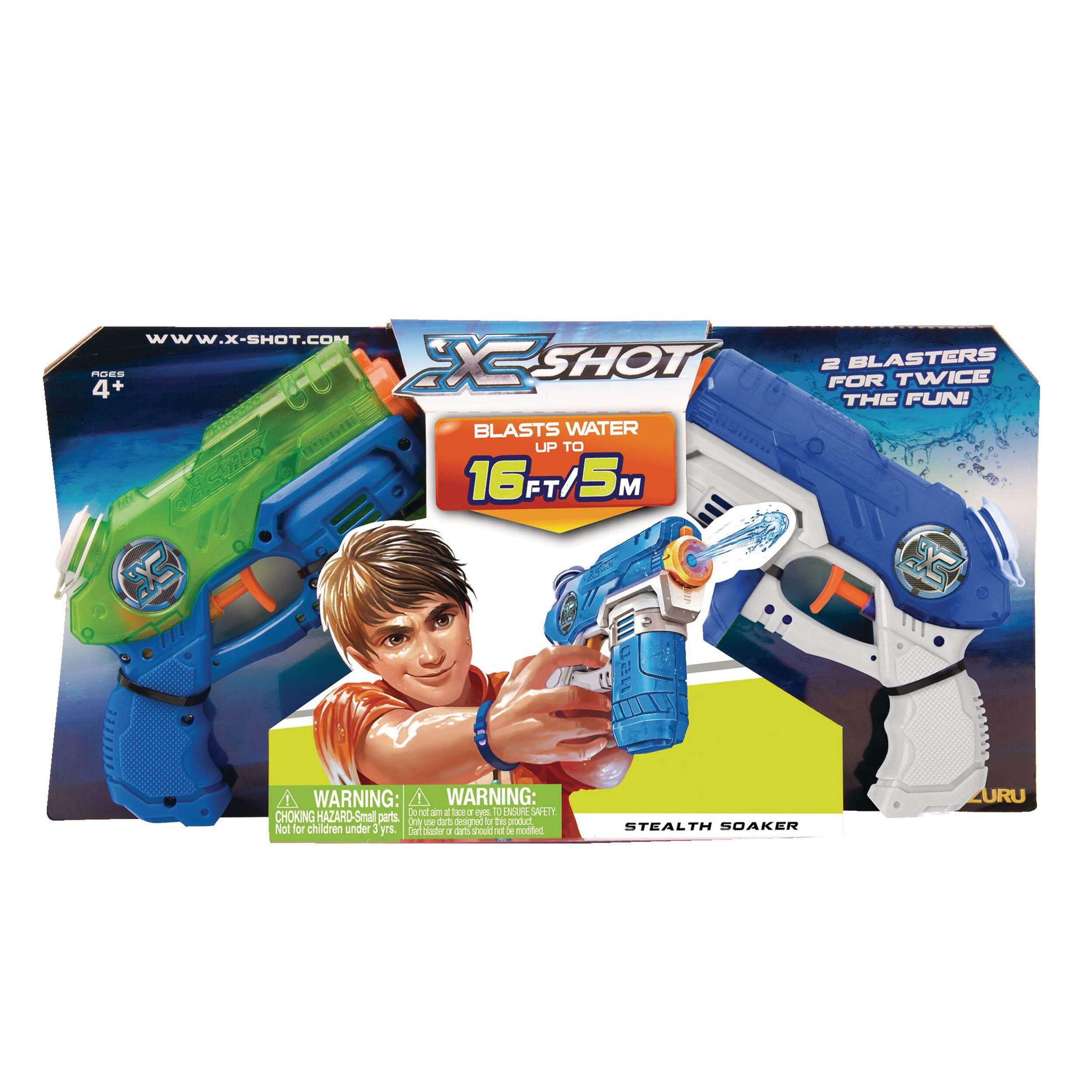 ZURU X-Shot Stealth Soaker Water Blaster, Kids' Outdoor Summer Water Toy, Age 4+, 2-Pk Front_Elevated