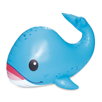 Whale Giant Inflatable Water Sprinkler, Blue, 45-in, Ages 3+, for Beach/Pool Fun Activities