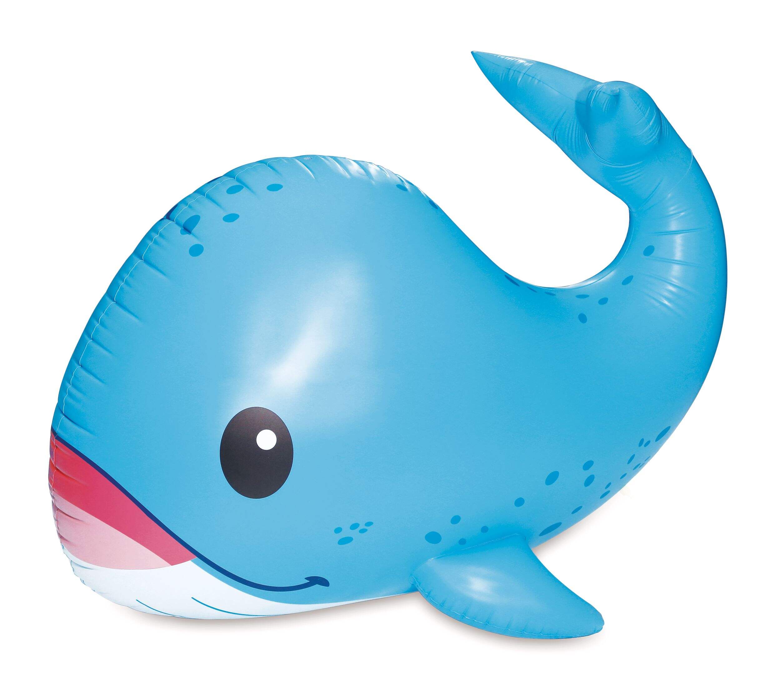 Whale Giant Inflatable Water Sprinkler, Blue, 45-in, Ages 3+, for Beach/Pool Fun Activities Front_Three_Fourths_Angled_Left