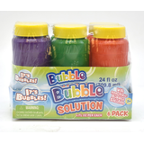 Kids' Bubble Blowing Solution, Clear, 24-oz, 6-pk, Ages 3+, for Summer/Backyard Activities Front_Elevated