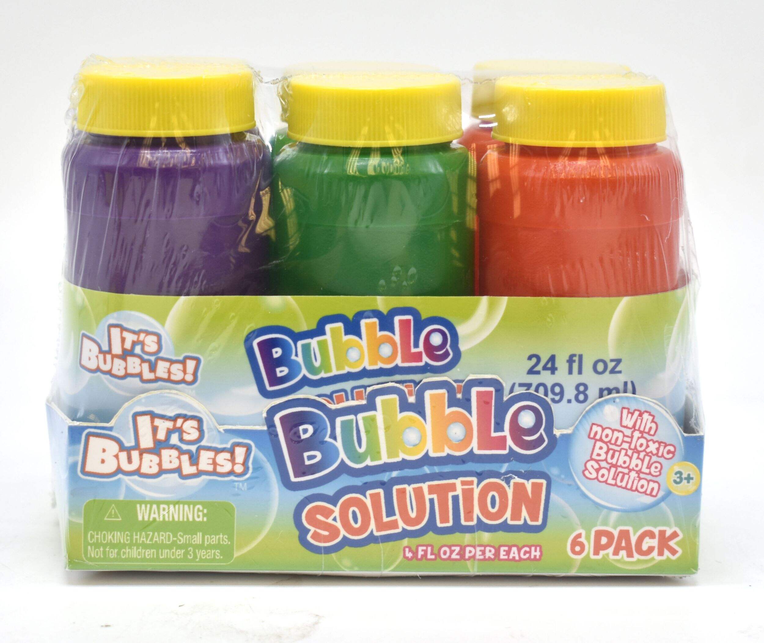 Kids' Bubble Blowing Solution, Clear, 24-oz, 6-pk, Ages 3+, for Summer/Backyard Activities Front_Elevated