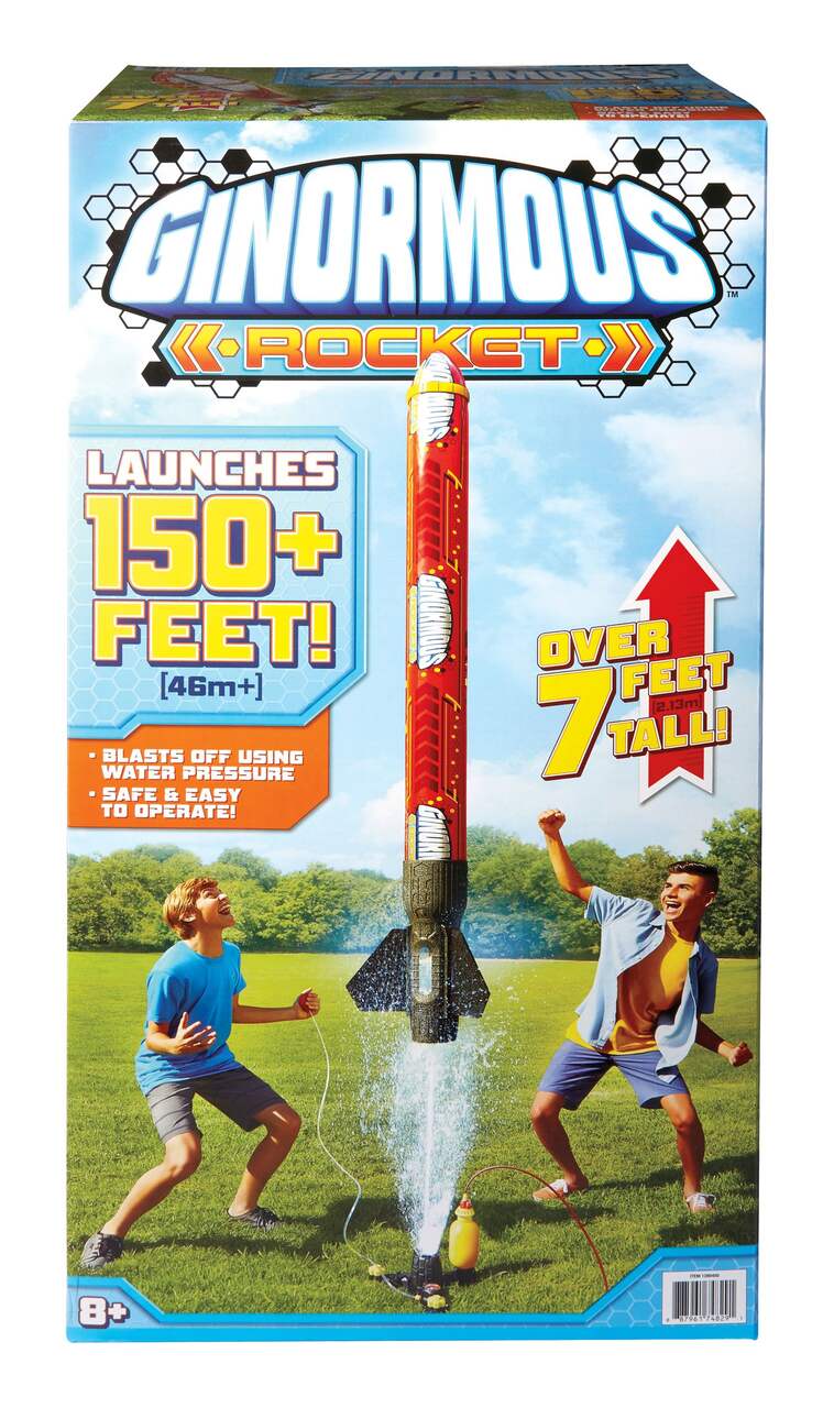 Mattel Ginormous Rocket Outdoor Water Powered Blaster Toy, Launches 150+  Feet, Age 14+