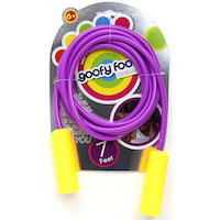 Goofy Foot Kids' Durable Vinyl Skipping Jump Rope, Multi-Coloured, 7-ft, Assorted, Ages 6+, for Summer/Backyard Activities
