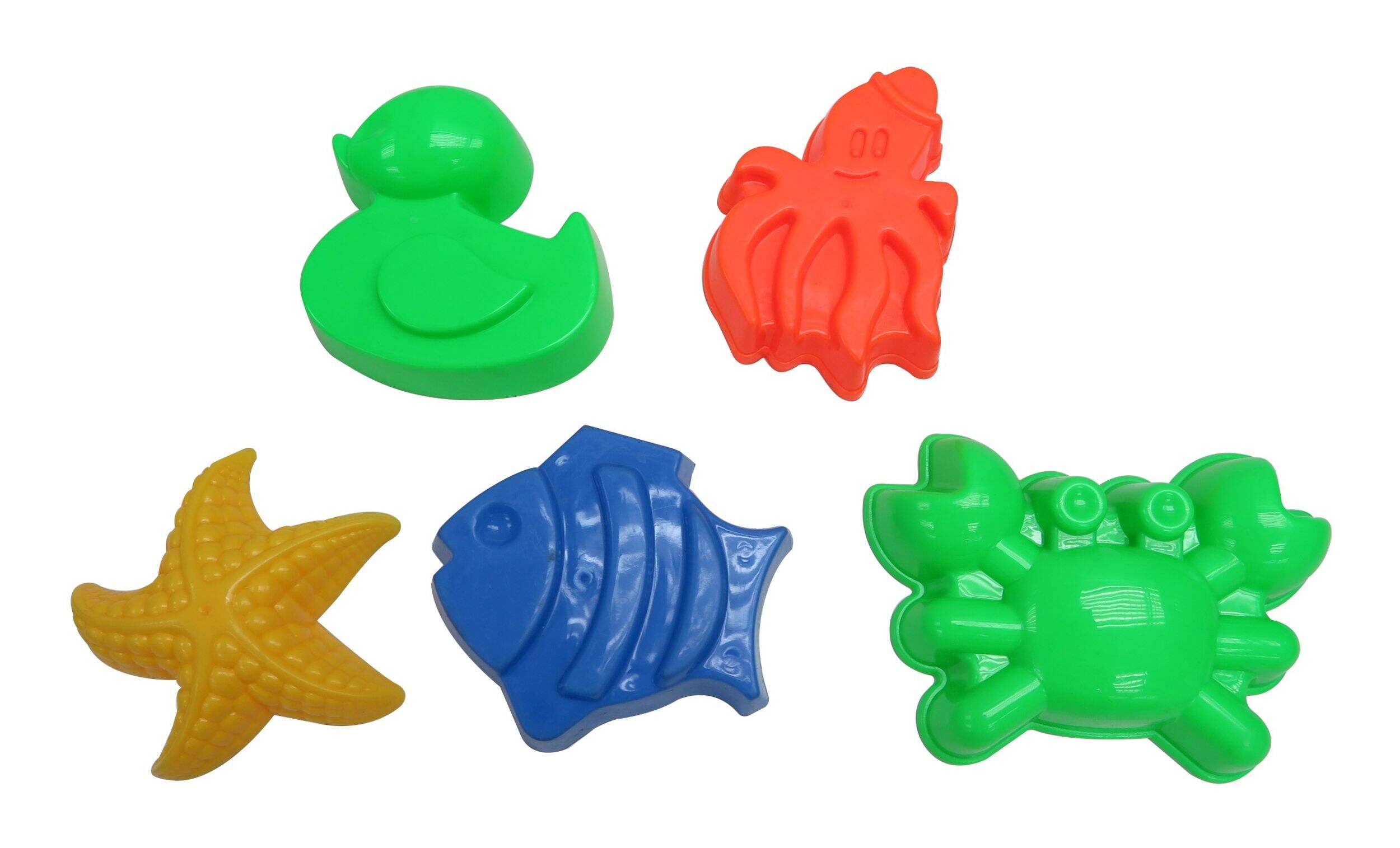 Animal Sand Plastic Mold Toy Set, Multi-Coloured, 5-pk, Ages 2+, for Summer/Beach Activities Composite_or_Mixed