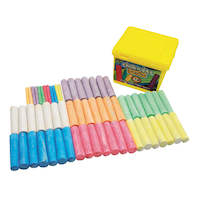 Chalk-a-Doos Jumbo Sidewalk Chalk Set in Storage Bucket, Multi-Coloured, 61-pk, Ages 4+, for Summer/Lawn Activities Composite_or_Mixed