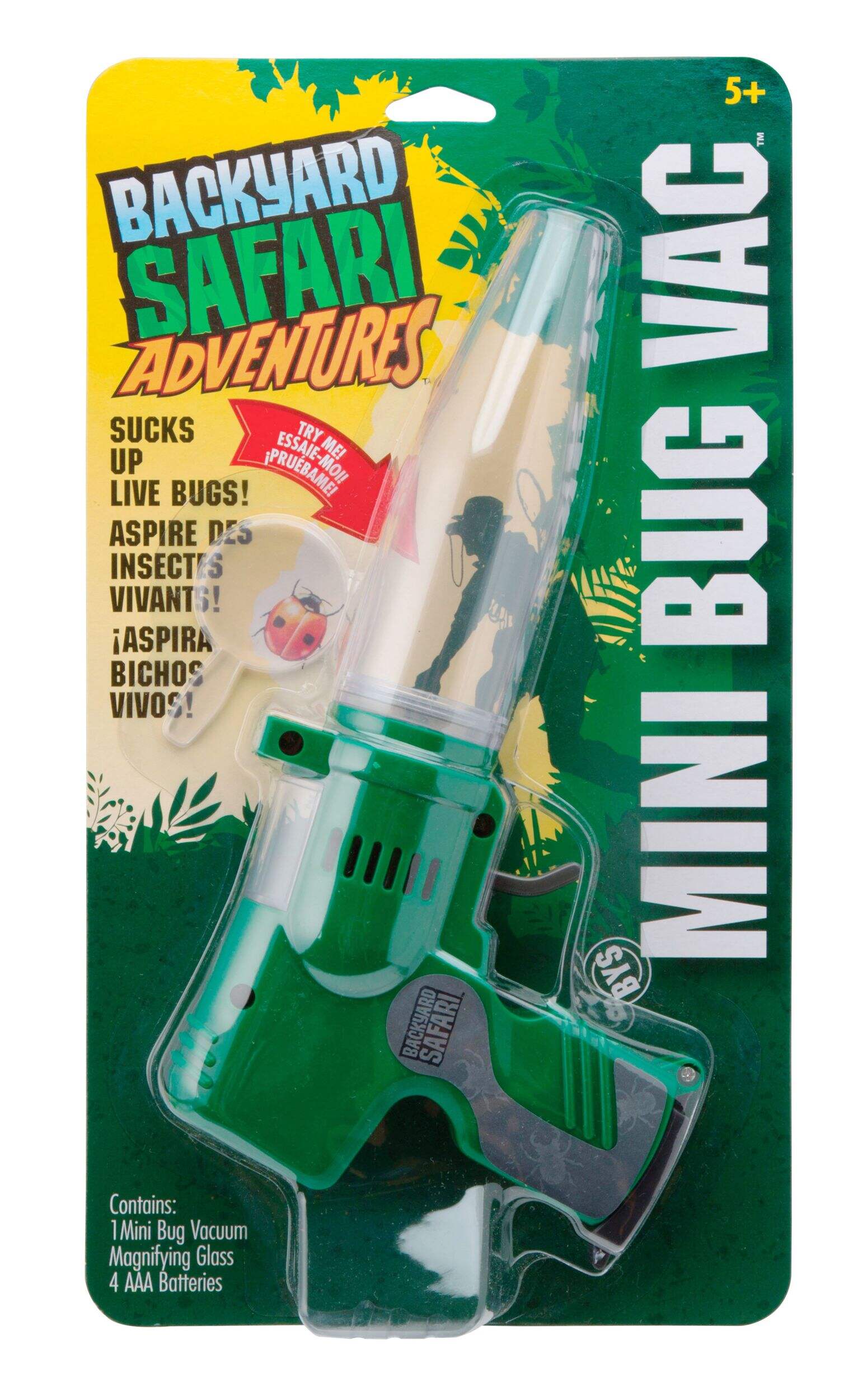 Backyard Safari Mini Bug Vacuum w/ Magnifying Glass, Kids' Catch & Release Toy, 5+ Front_Flat