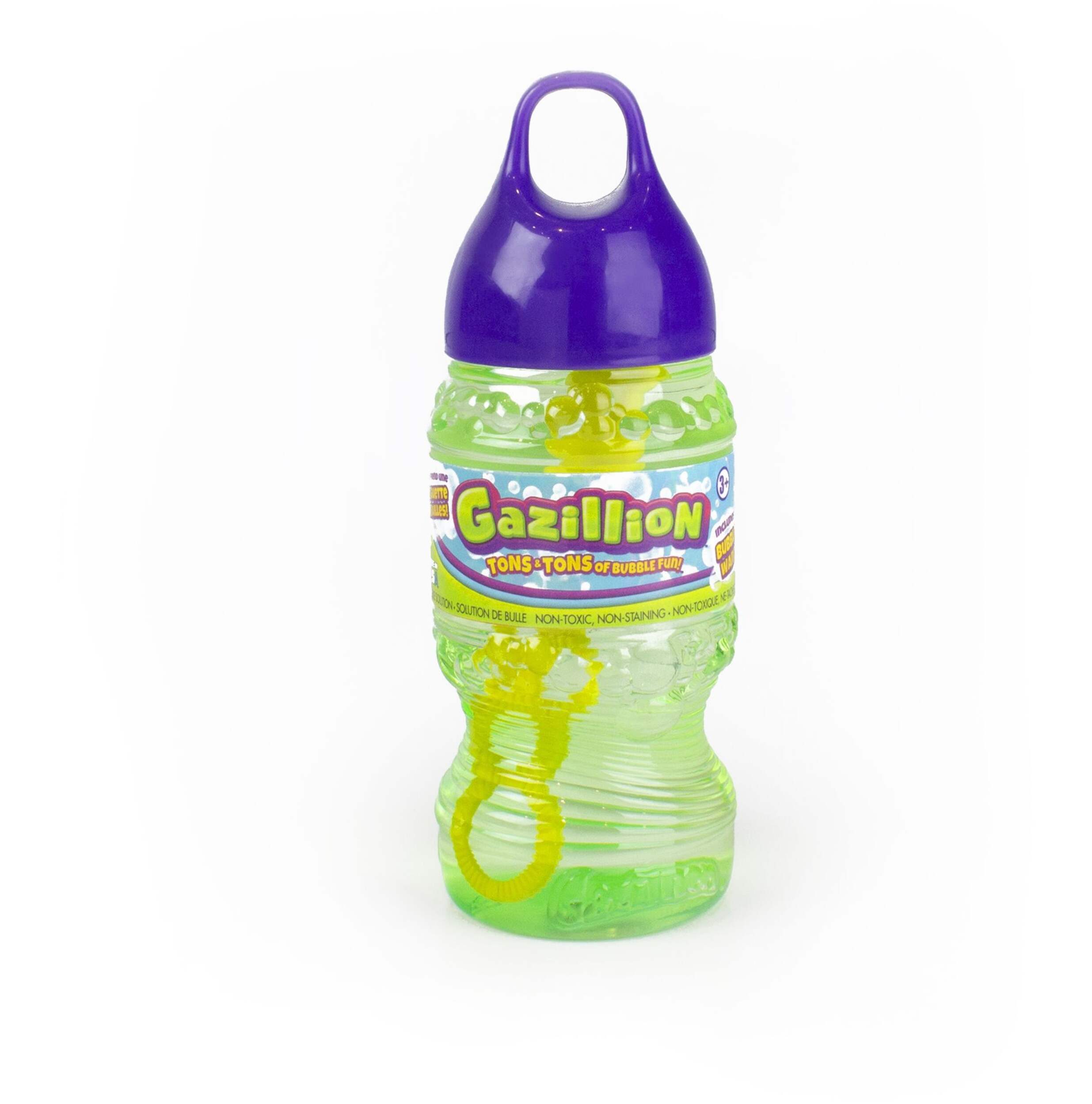 Gazillion Kids' Bubble Blowing Solution with Wand, Clear, 8-oz, Ages 3+, for Summer/Backyard Activities Front_Flat