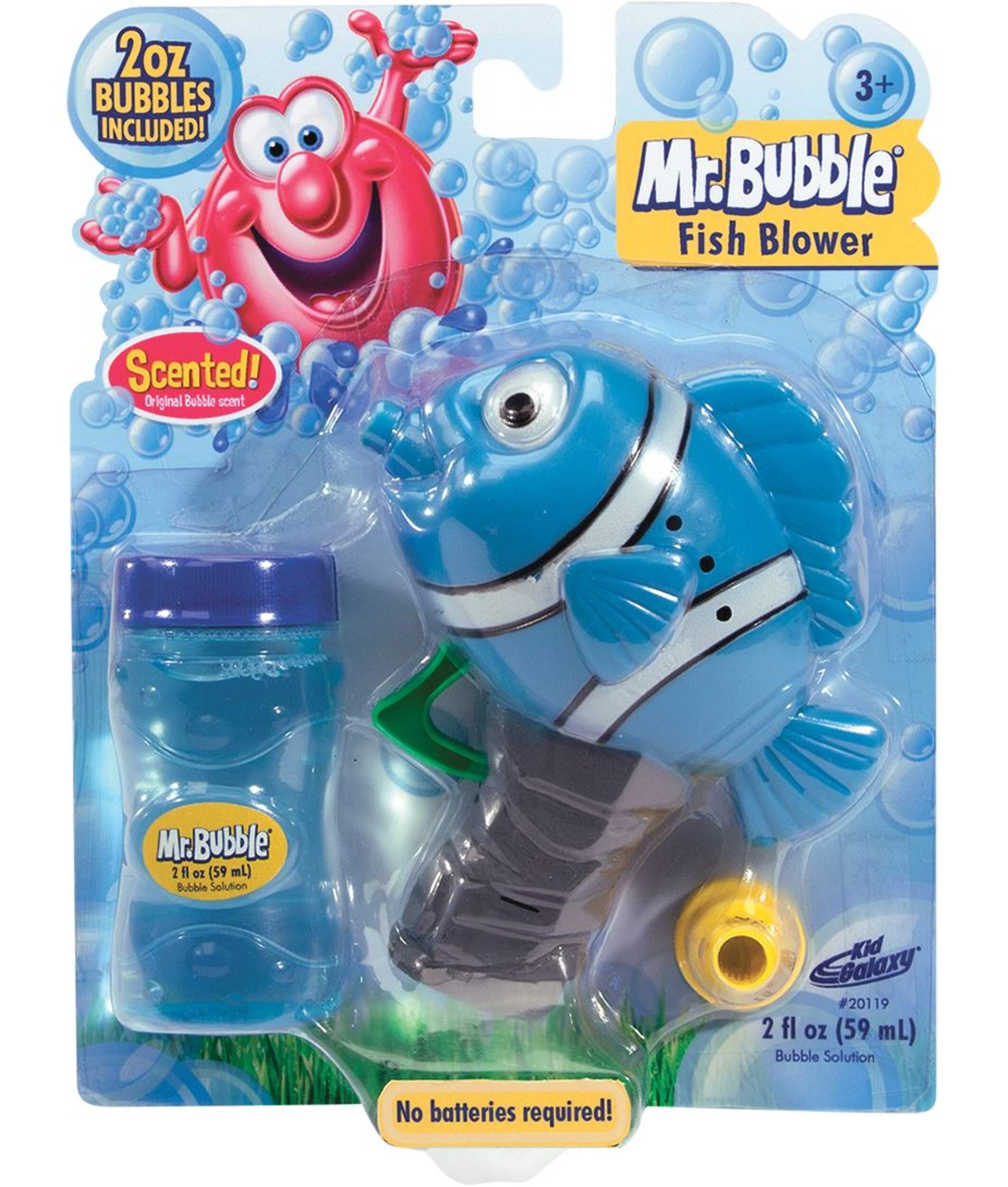Mr. Bubble Kids' Hand-Held Fish Bubble Blower/Maker Machine w/ Bubble Solution, Age 3+ Front_Flat
