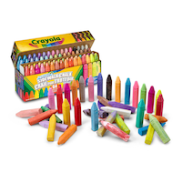 Crayola Bright Colours Sidewalk Chalk Set, Multi-Coloured, 64-pk, Ages 4+, for Summer/Lawn Activities Front_Three_Fourths_Angled_Right