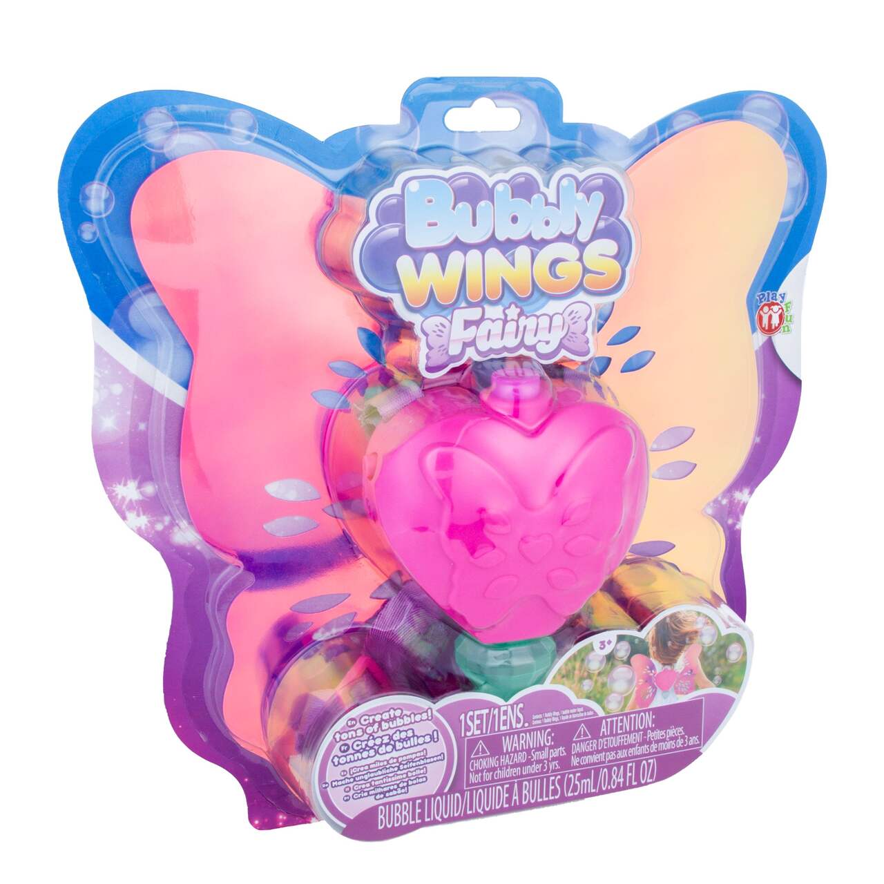 PlayFun Bubbly Wearable Fairy Wings for Kids, With Bubbles