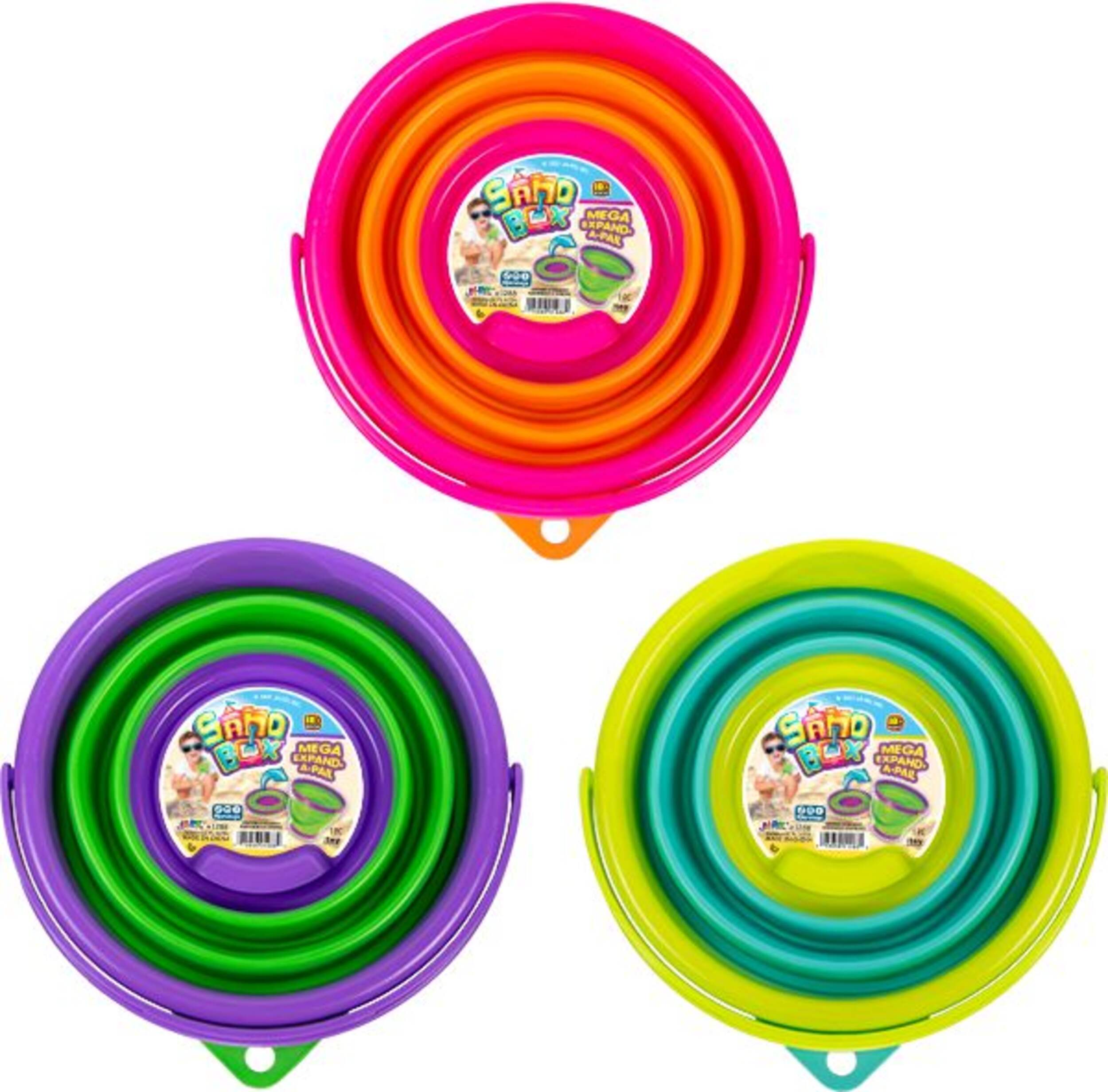 SandBox Mega Expand-A-Pail Sand Toy, Multi-Coloured, Ages 2+, for Summer/Beach Activities Overhead_Flat