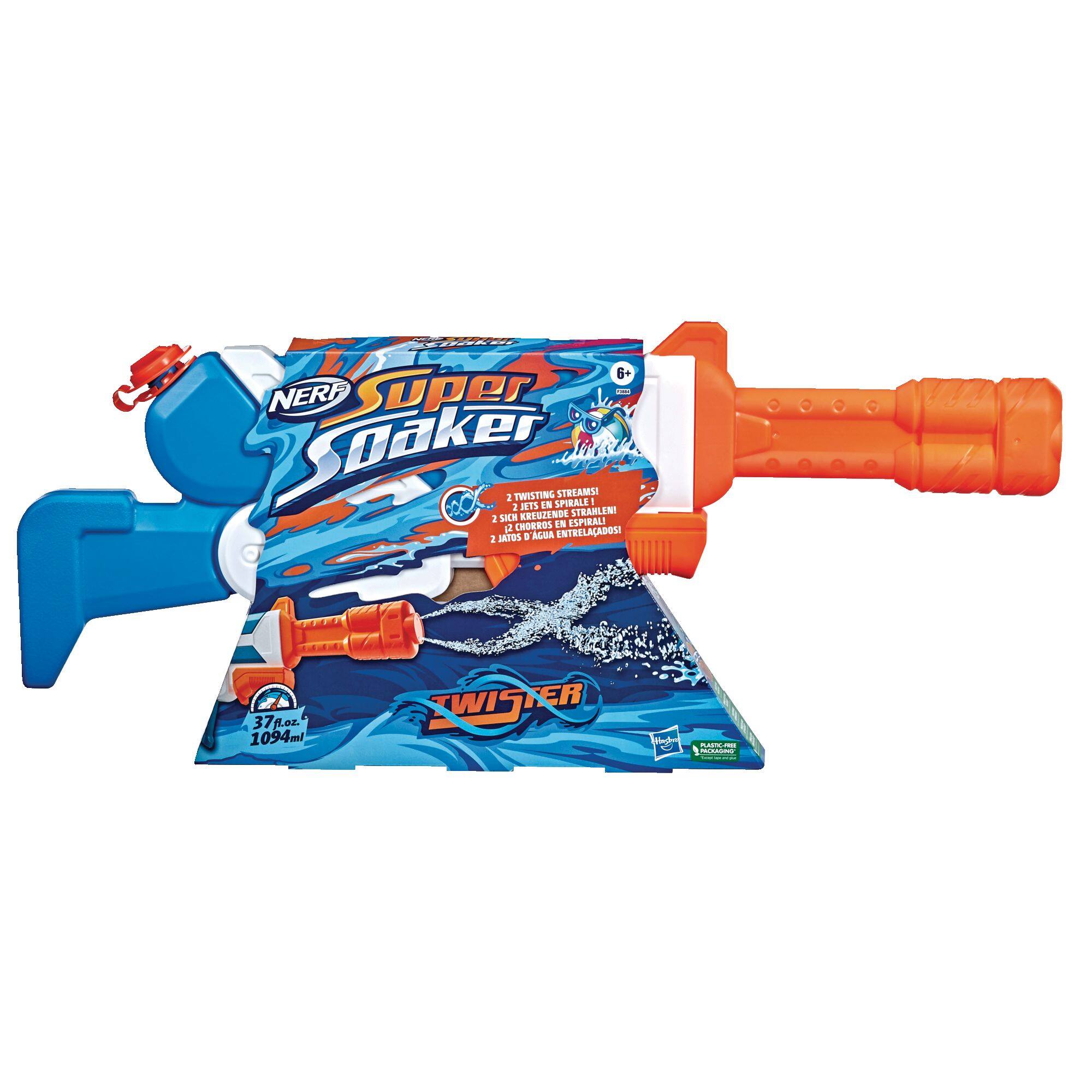 NERF Super Soaker Twister Water Blaster Toy with 2 Twisting