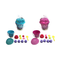 Cupcake Sand Plastic Mold Toy Set, Multi-Coloured, 12-pk, Ages 2+, for Summer/Beach Activities