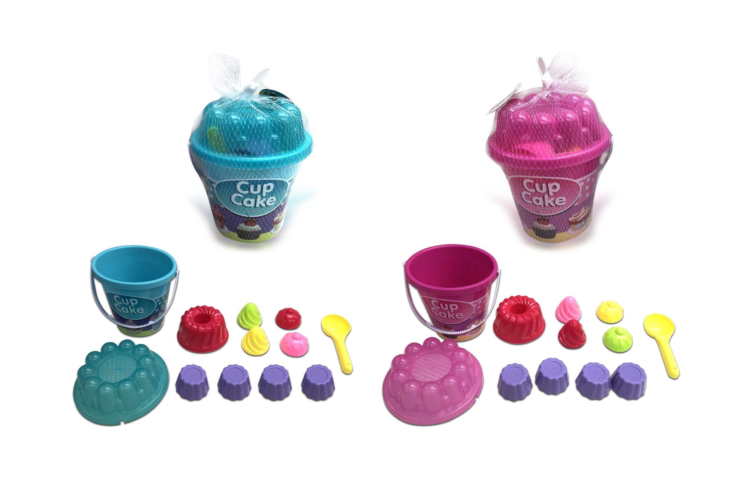 Cupcake Sand Plastic Mold Toy Set, Multi-Coloured, 12-pk, Ages 2+, for Summer/Beach Activities Front_Flat