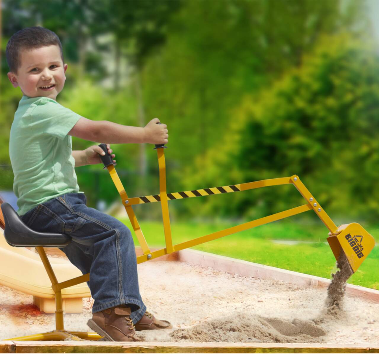 La pelleteuse/excavatrice Big Dig pour enfants, bac à sable/jouet de plage  en acier robuste, 3 ans et plus