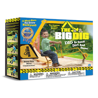 The Big Dig Kids' Ride-On Digger Excavator, Yellow, Ages 3+, for Summer/Backyard Activities Front_Three_Fourths_Angled_Right
