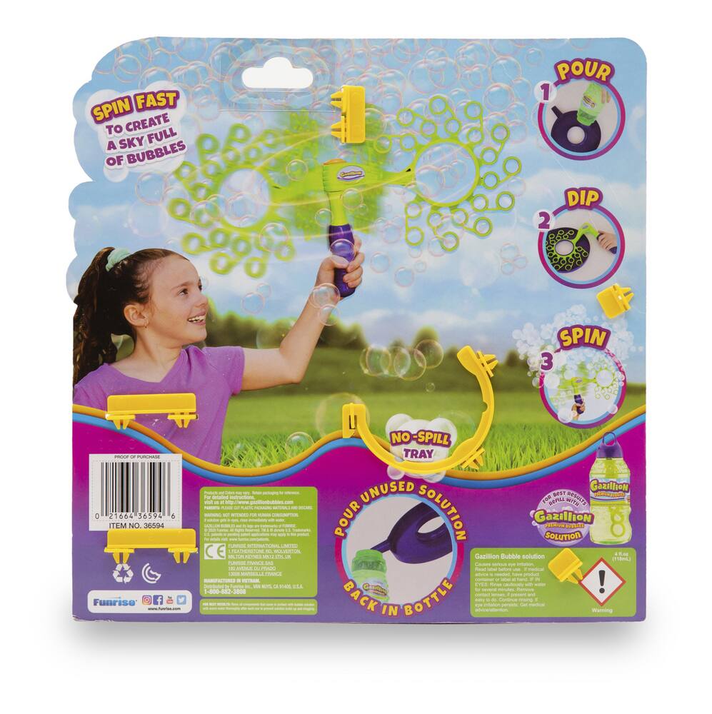 Gazillion Spinnin' Bubbles Kids' Spinning Wand Bubble Blower/Maker Toy ...